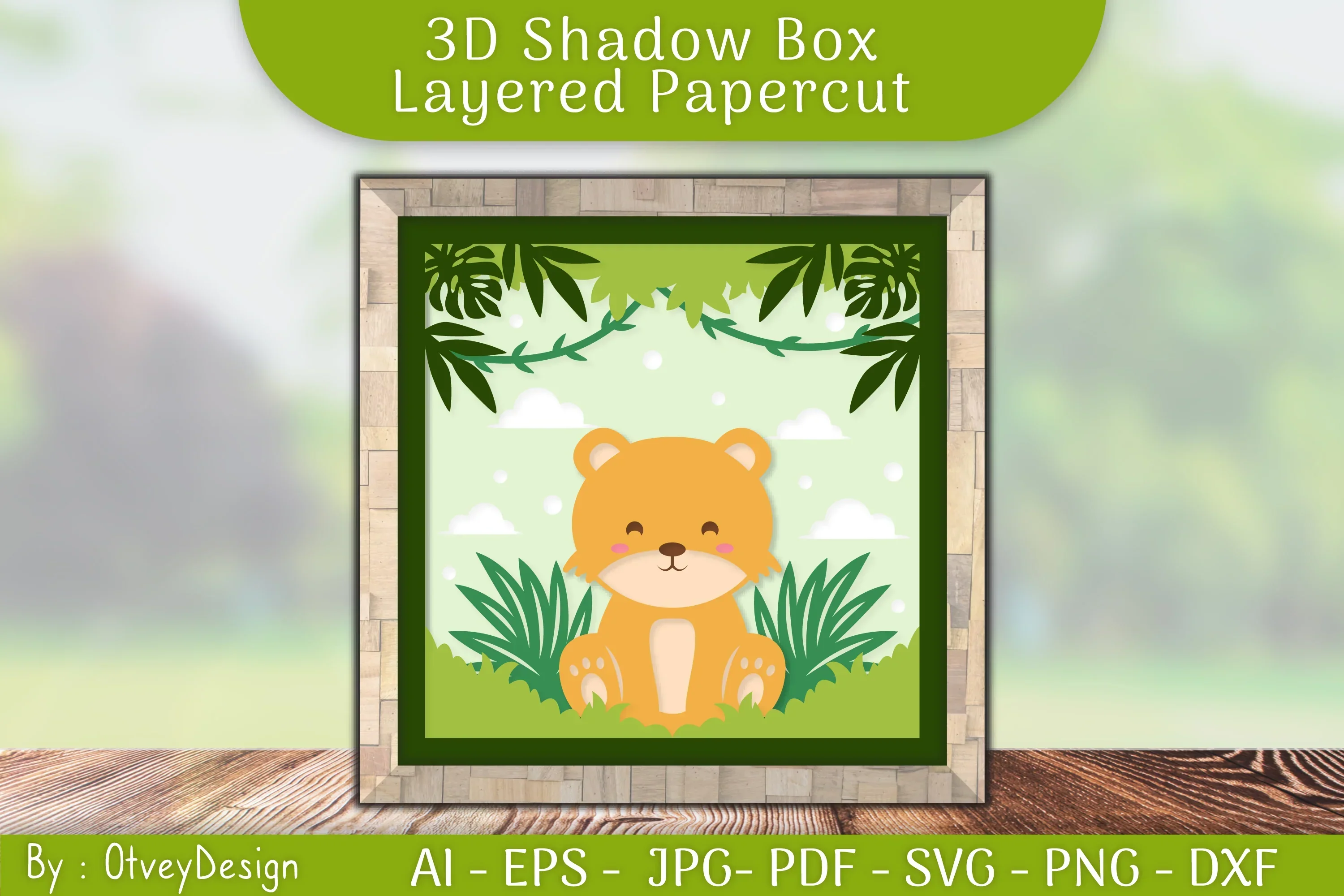 Leopard Animals Shadow Box Layered Papercut SVG Bundle