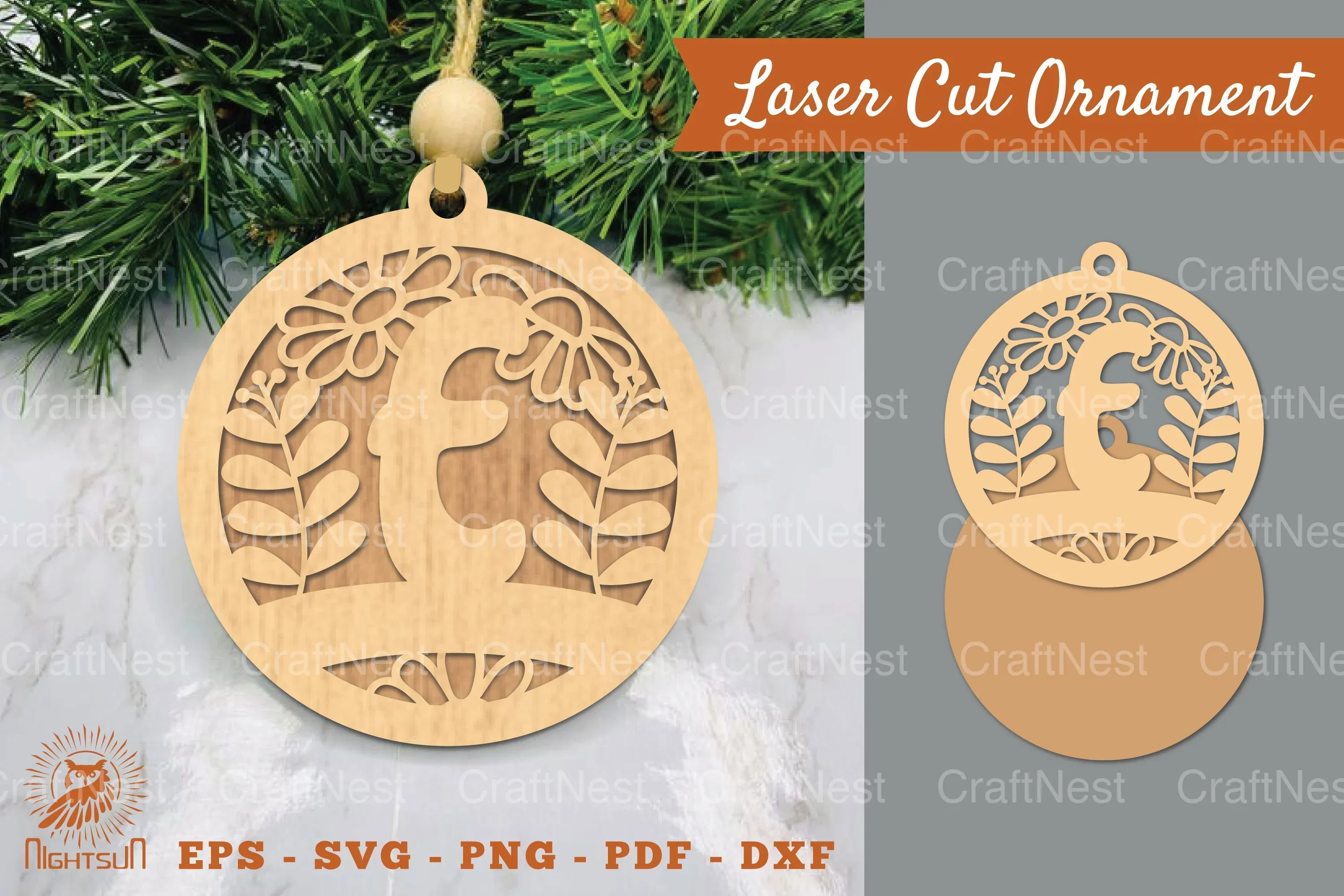 Letter E Laser Cut Ornament Clipart Bundle