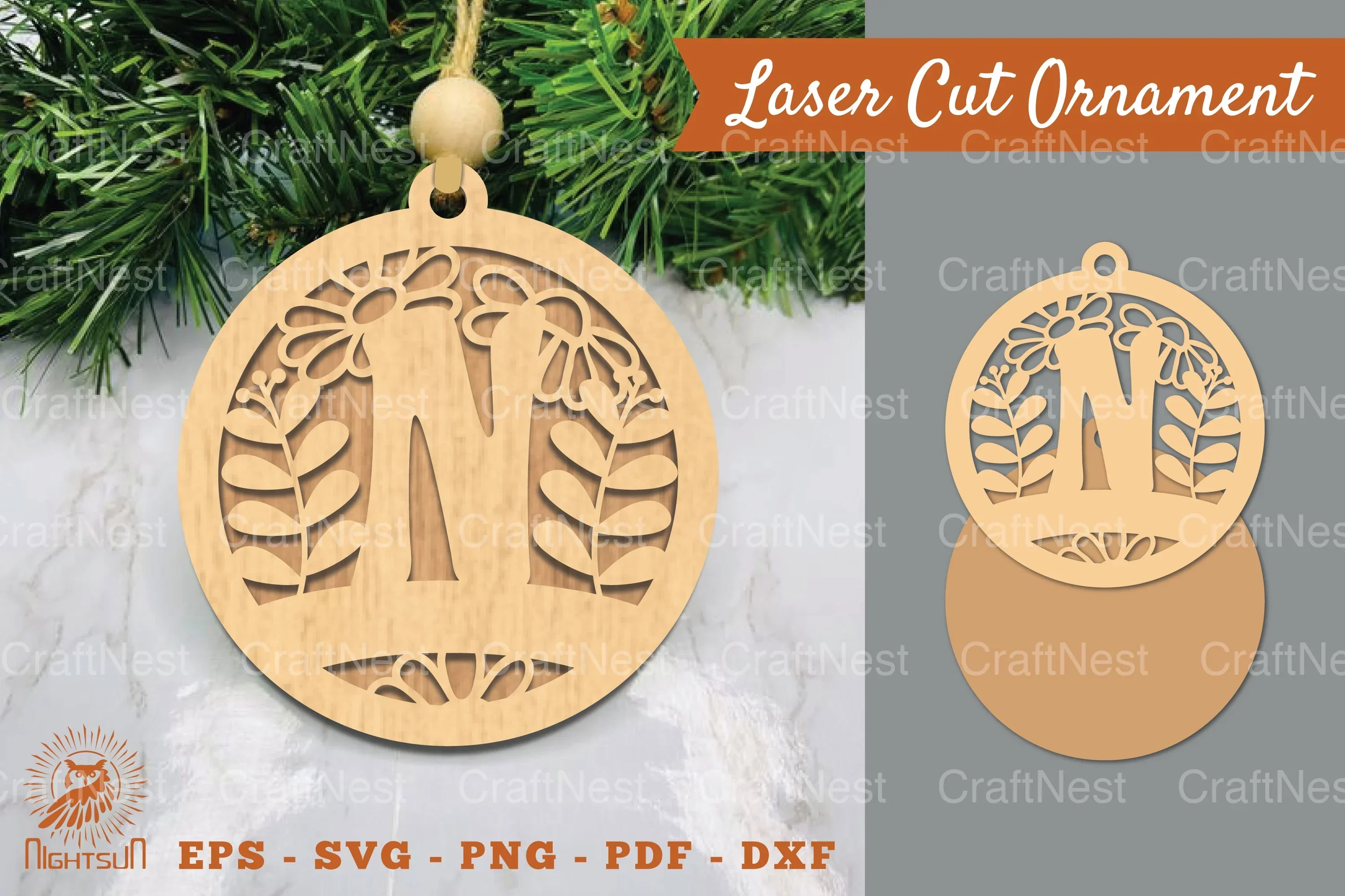 Letter N Laser Cut Ornament Clipart Bundle