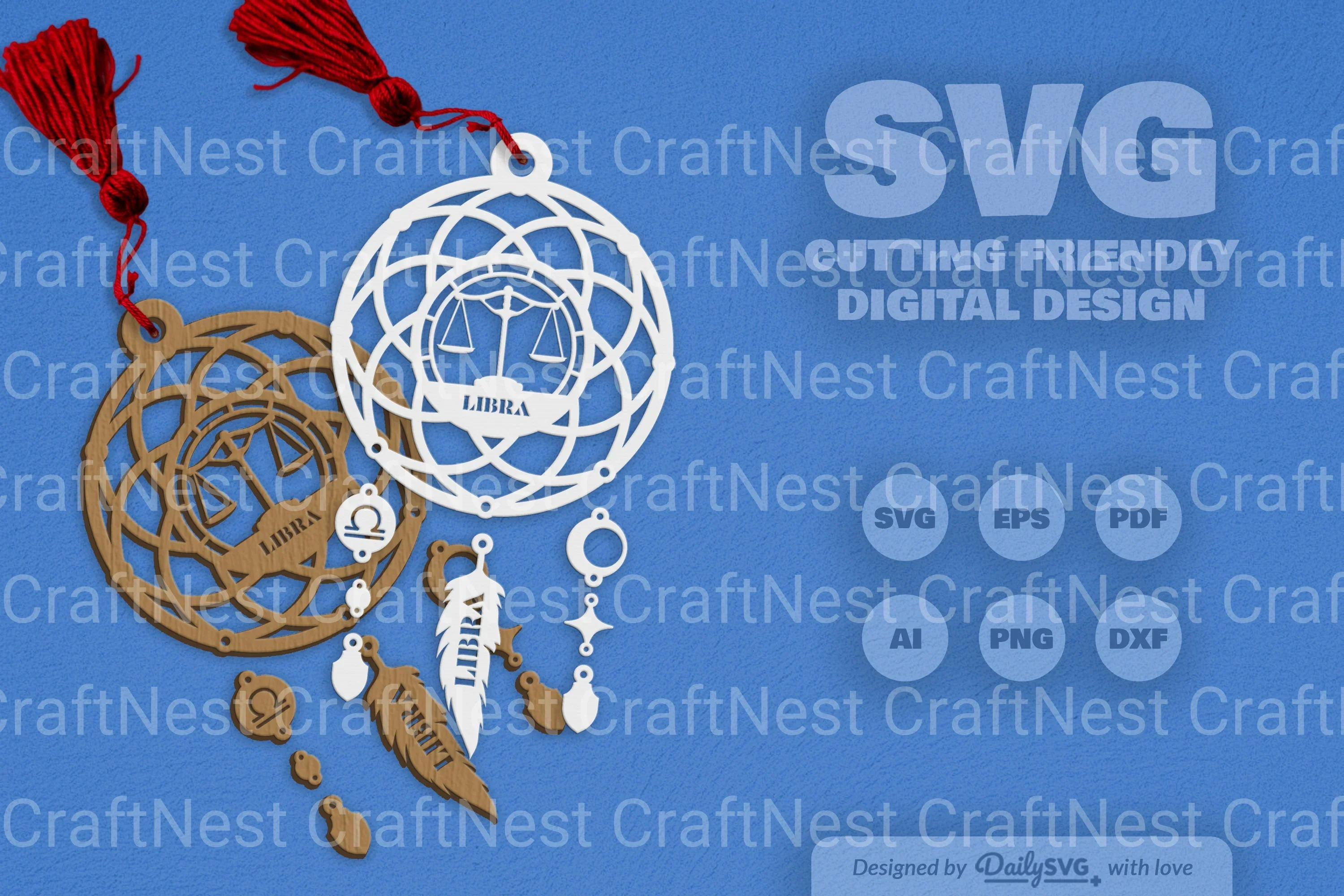 Libra Dream Catcher Laser Cut Clipart Set - Image 11