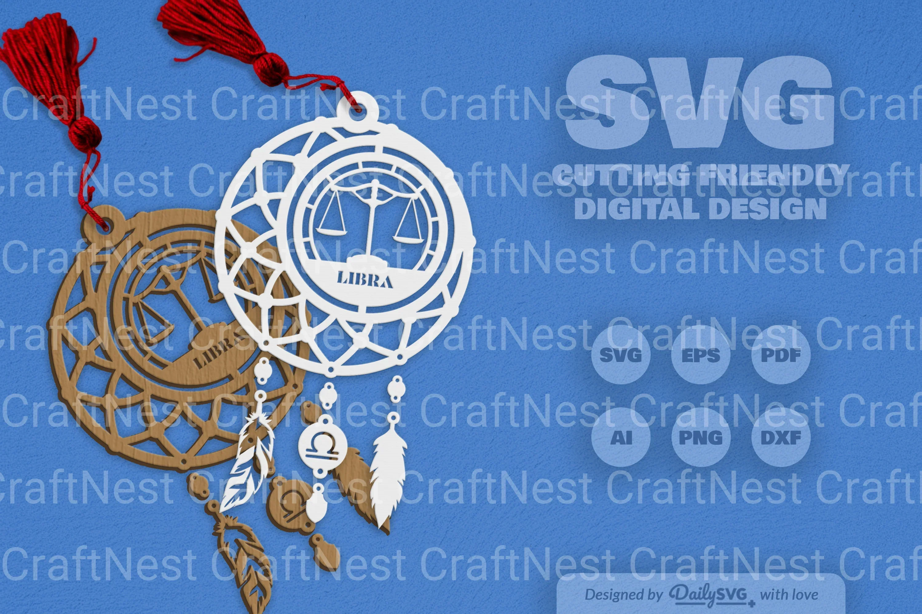 Libra Dream Catcher Laser Cut Clipart Set - Image 6