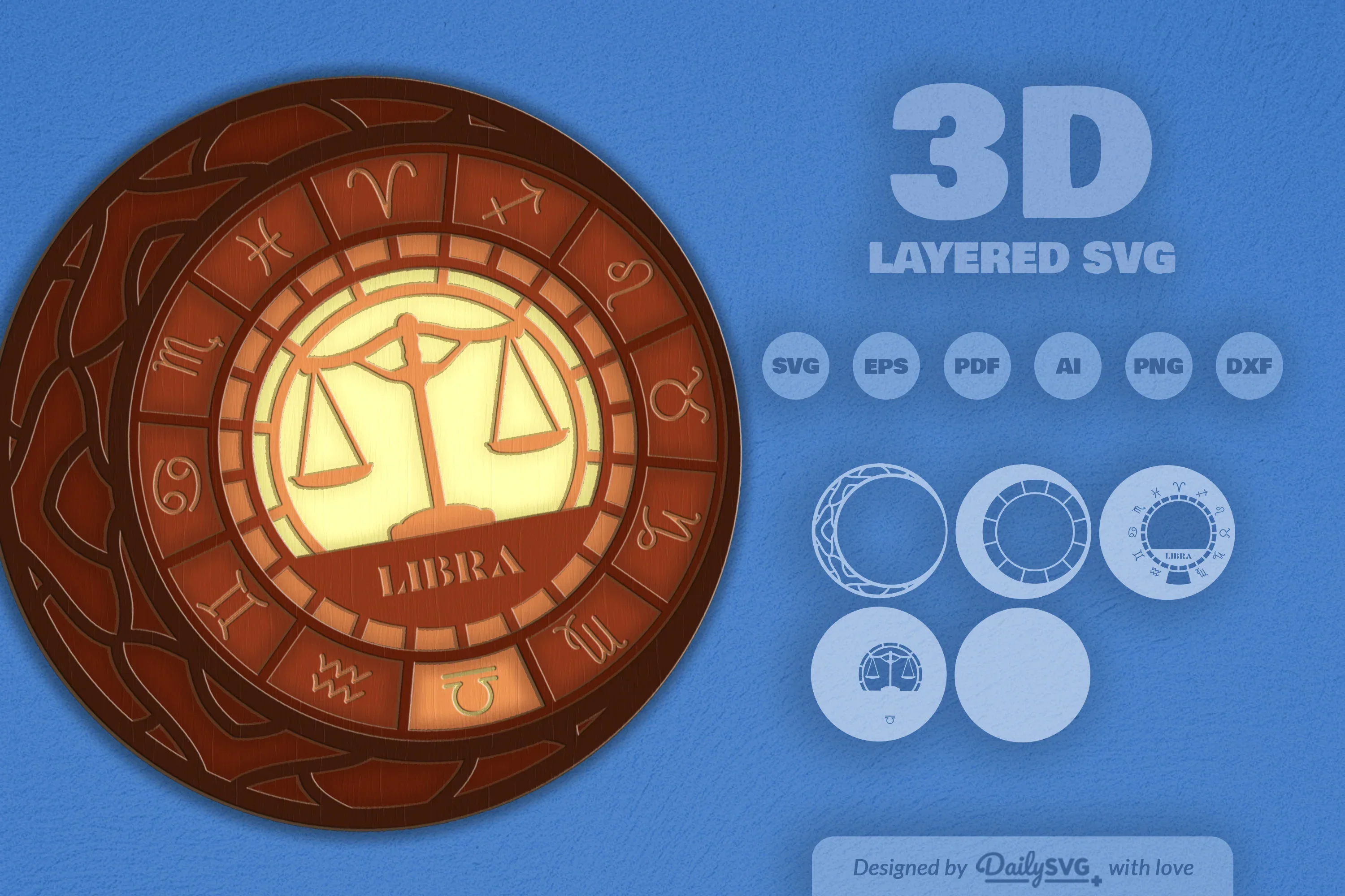 Libra Zodiac Laser Cut SVG Bundle - Image 2