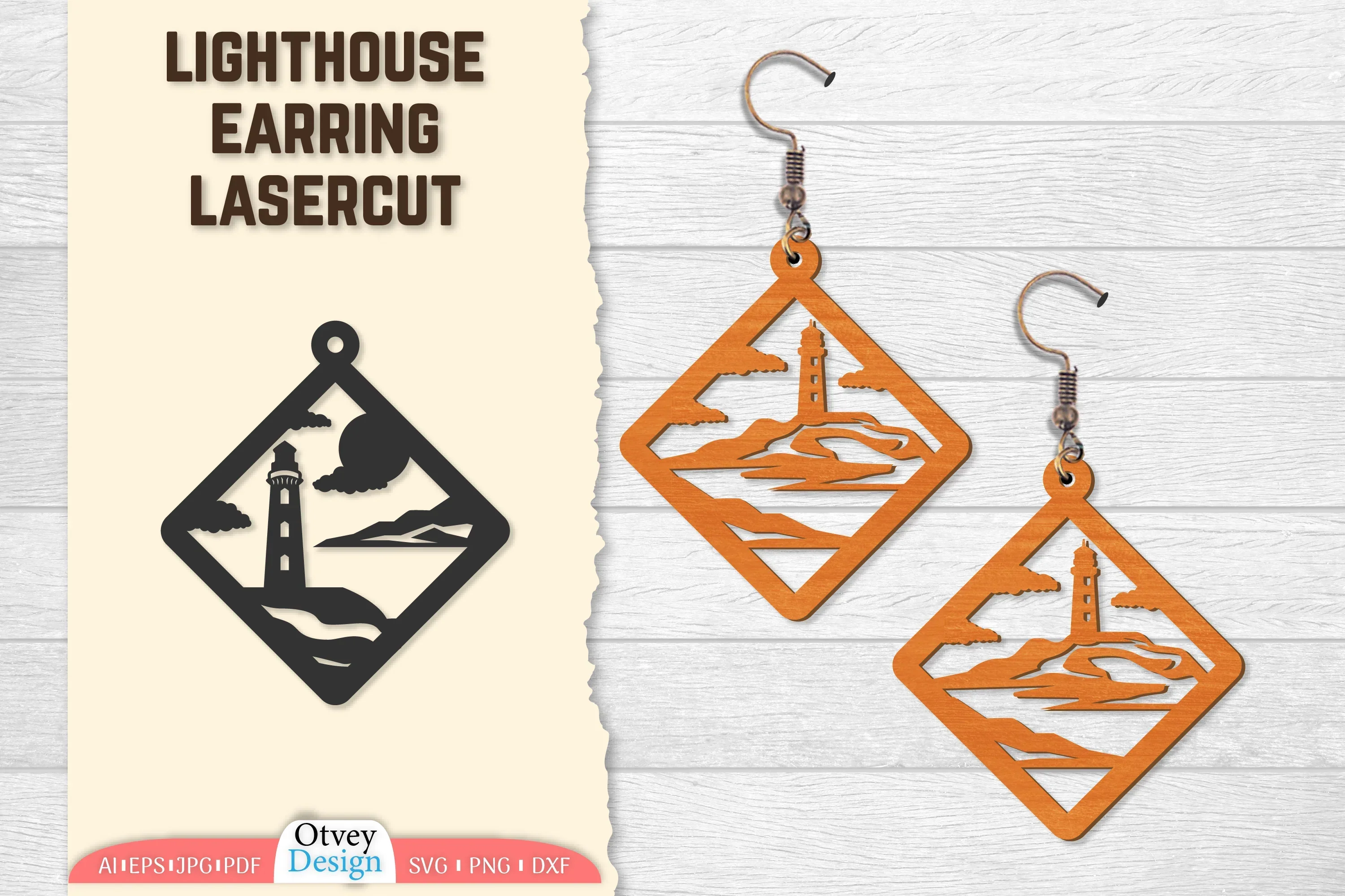 Lighthouse Earring Lasercut SVG Bundle
