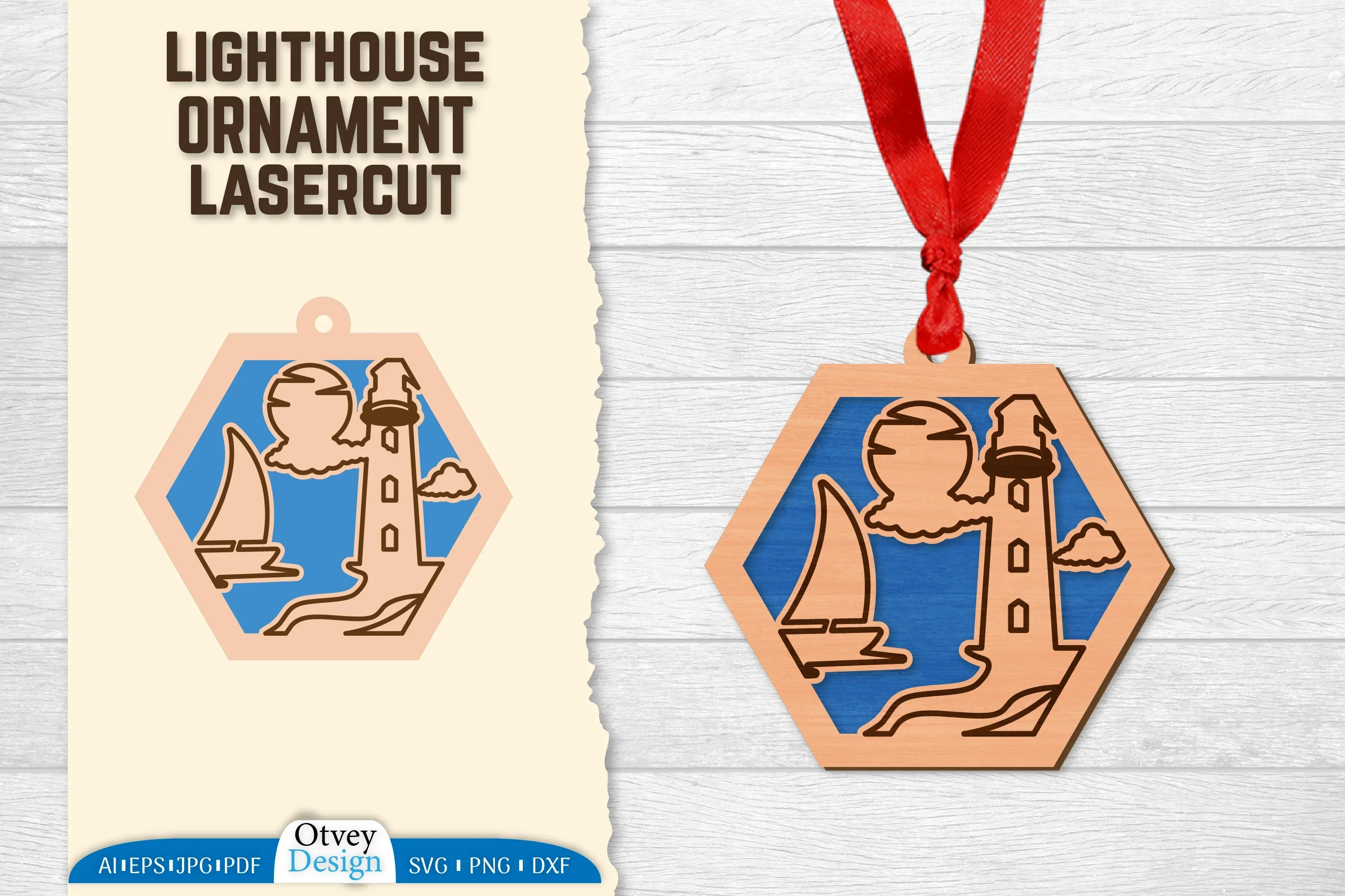 Lighthouse Lasercut Ornament SVG Bundle