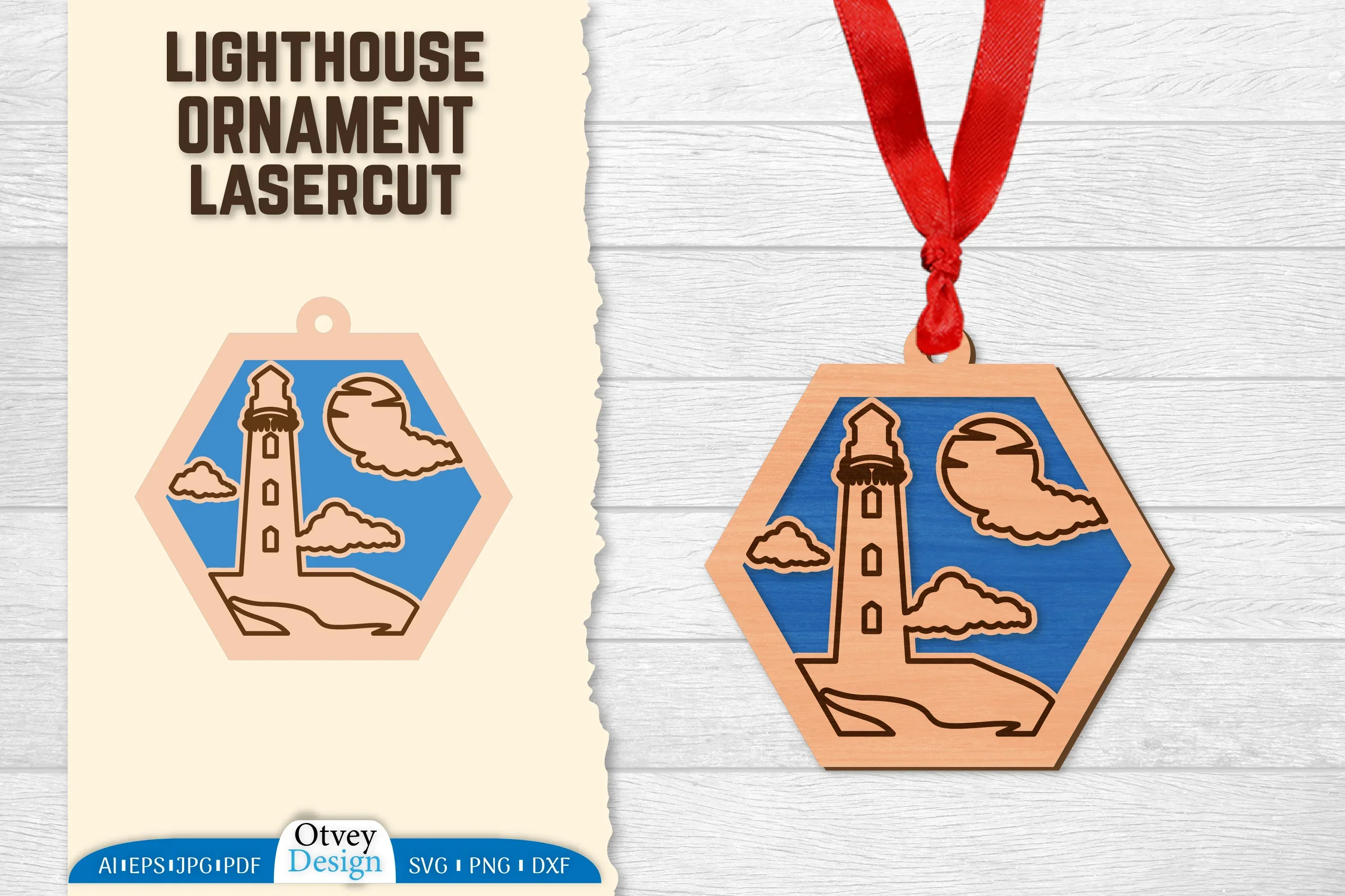 Lighthouse Lasercut Ornament SVG Bundle