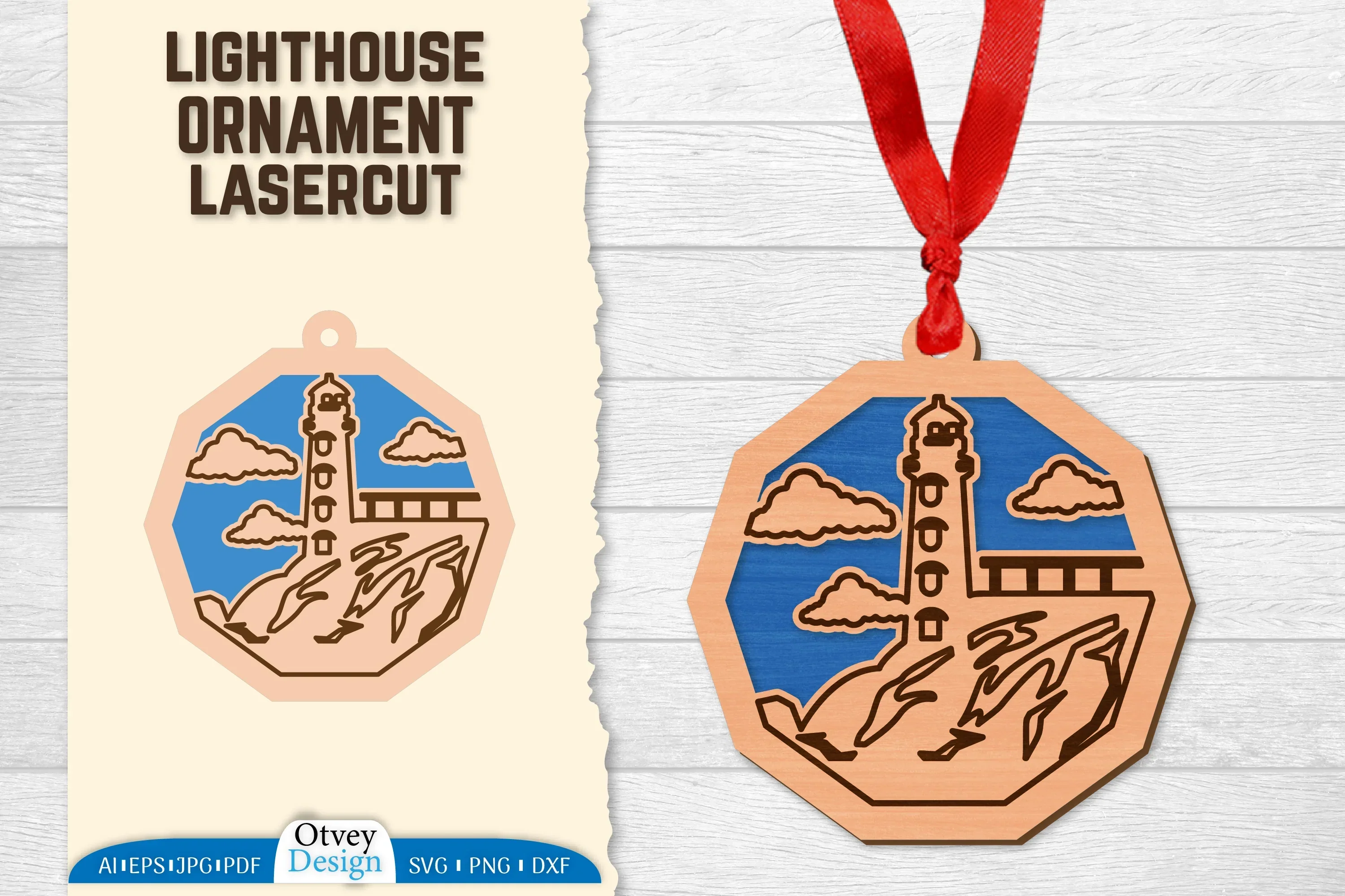 Lighthouse Lasercut Ornament SVG Bundle