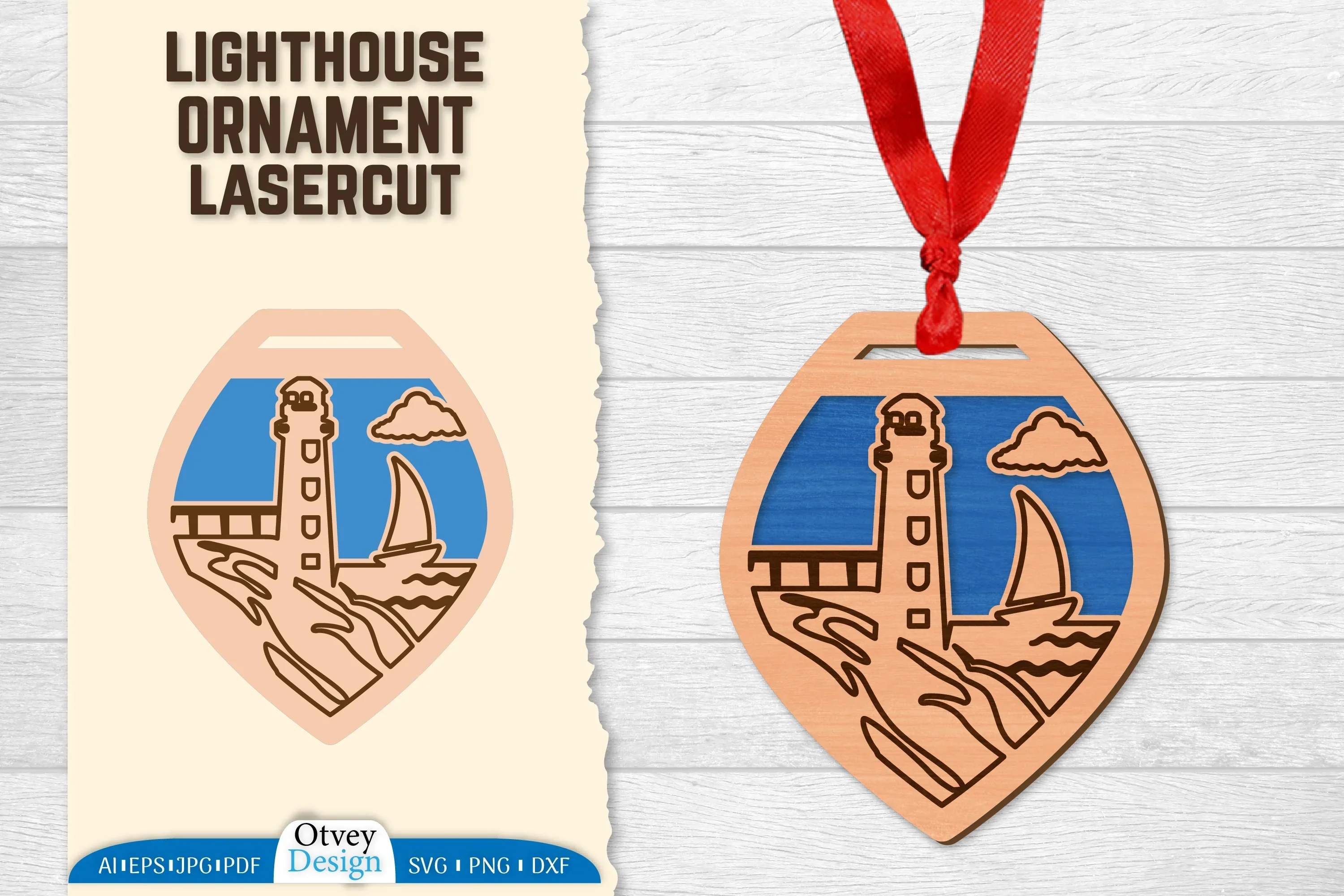 Lighthouse Lasercut Ornament SVG Bundle