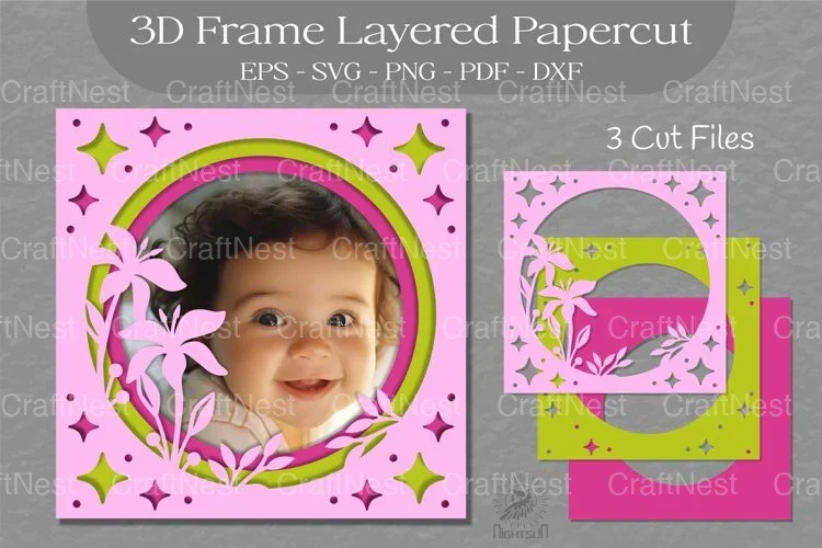 Lily Flower 3D Frame Clipart Bundle