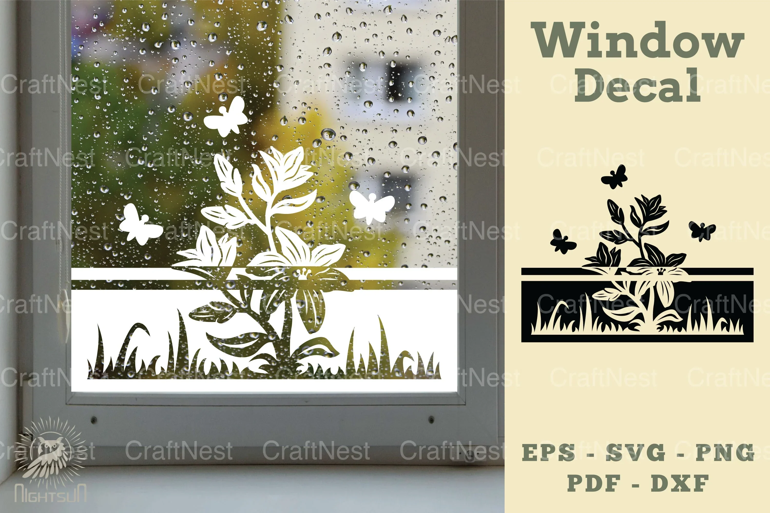 Lily Flower Window Decal Clipart Bundle