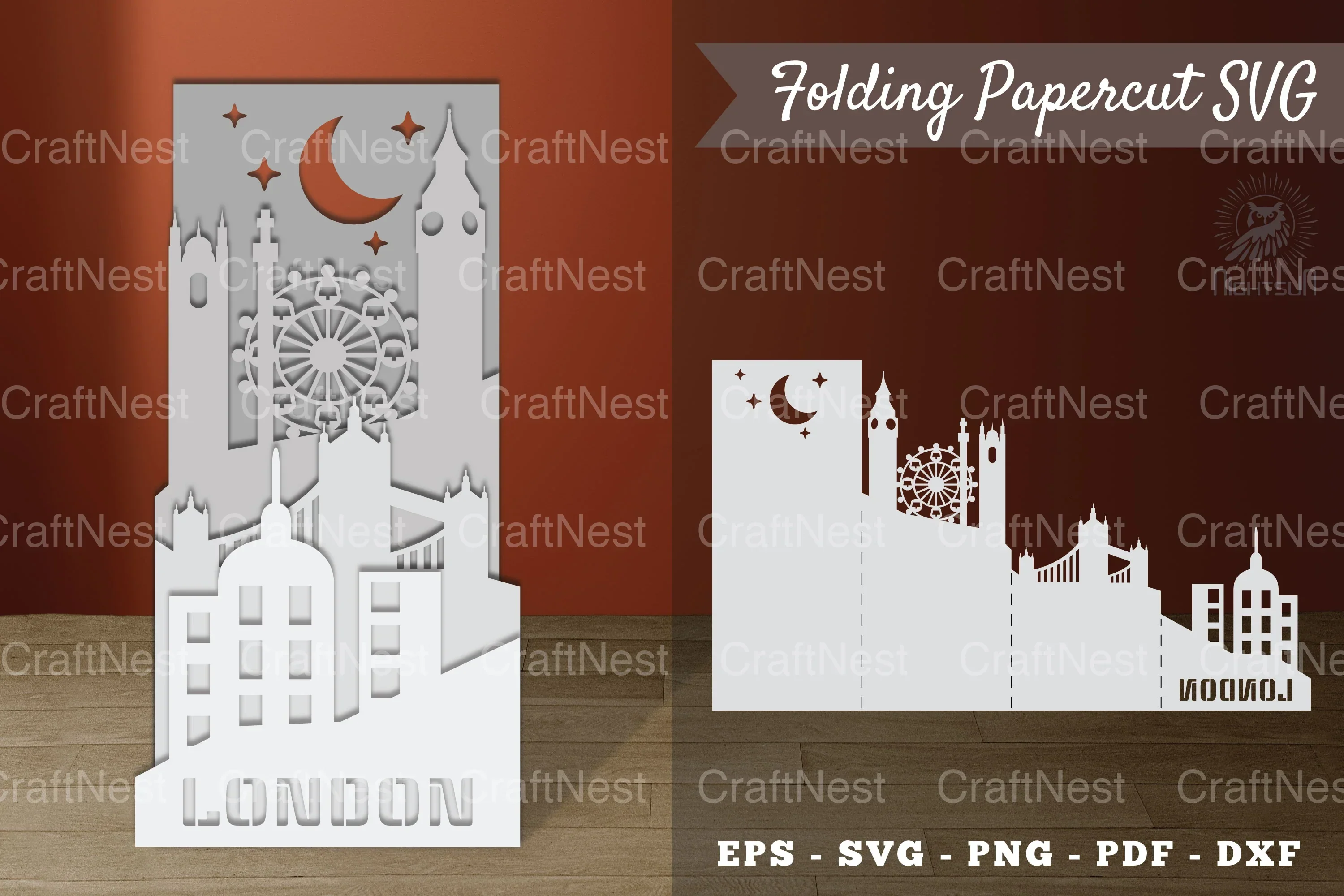 London City Folding Papercut Clipart Bundle