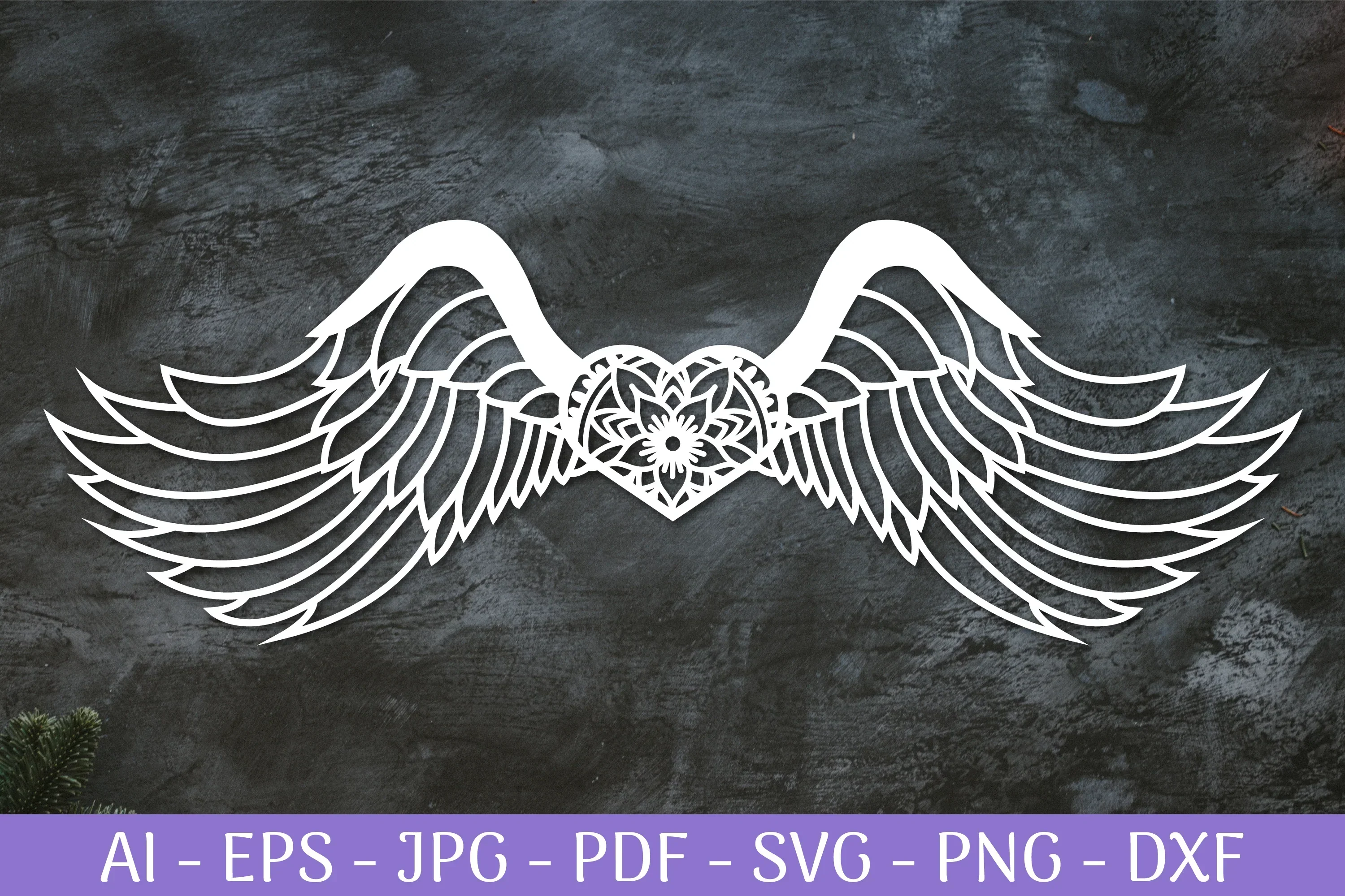 Love Angel Wings Papercut SVG Bundle