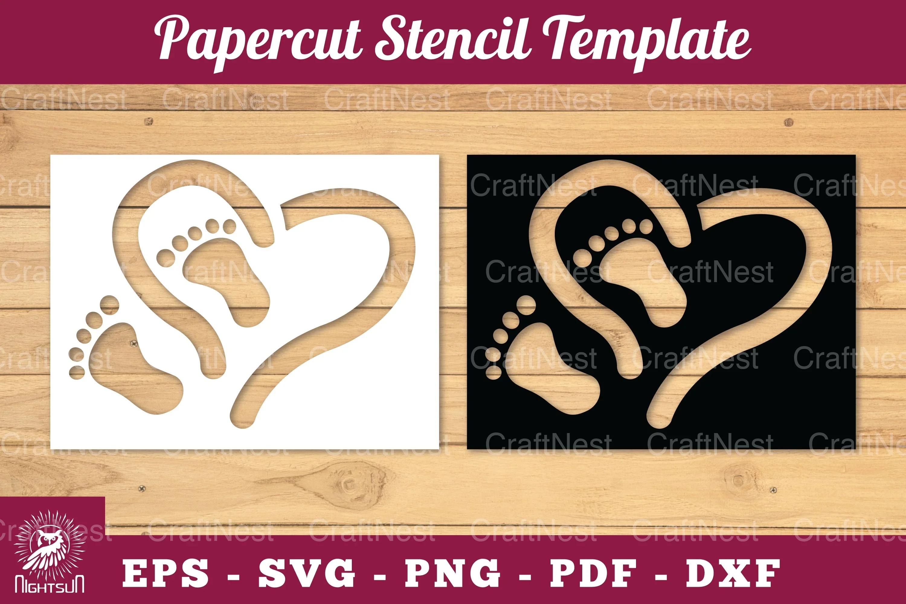 Love Baby Paper Cut Stencil Clipart Bundle