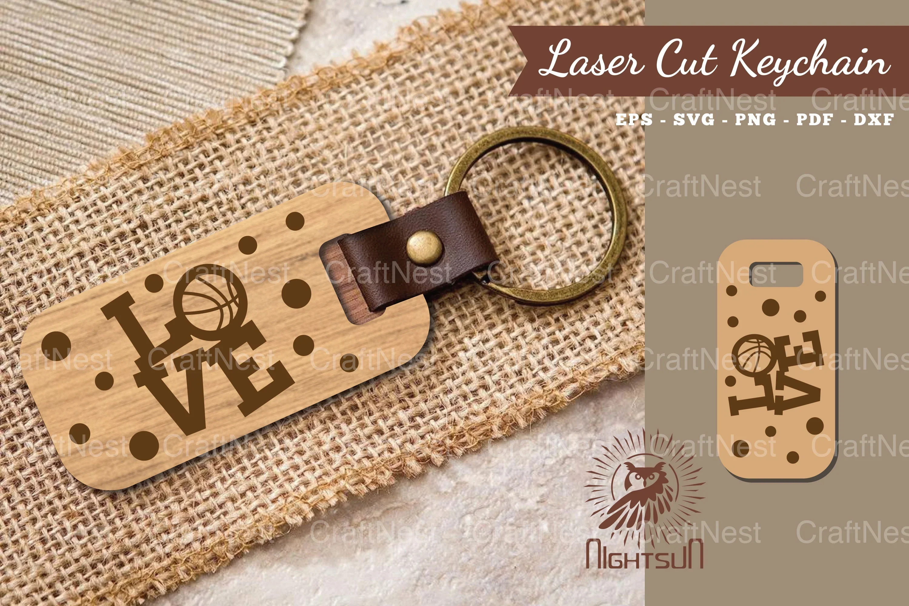 Love Basketball Laser Cut Keychain Design Bundle