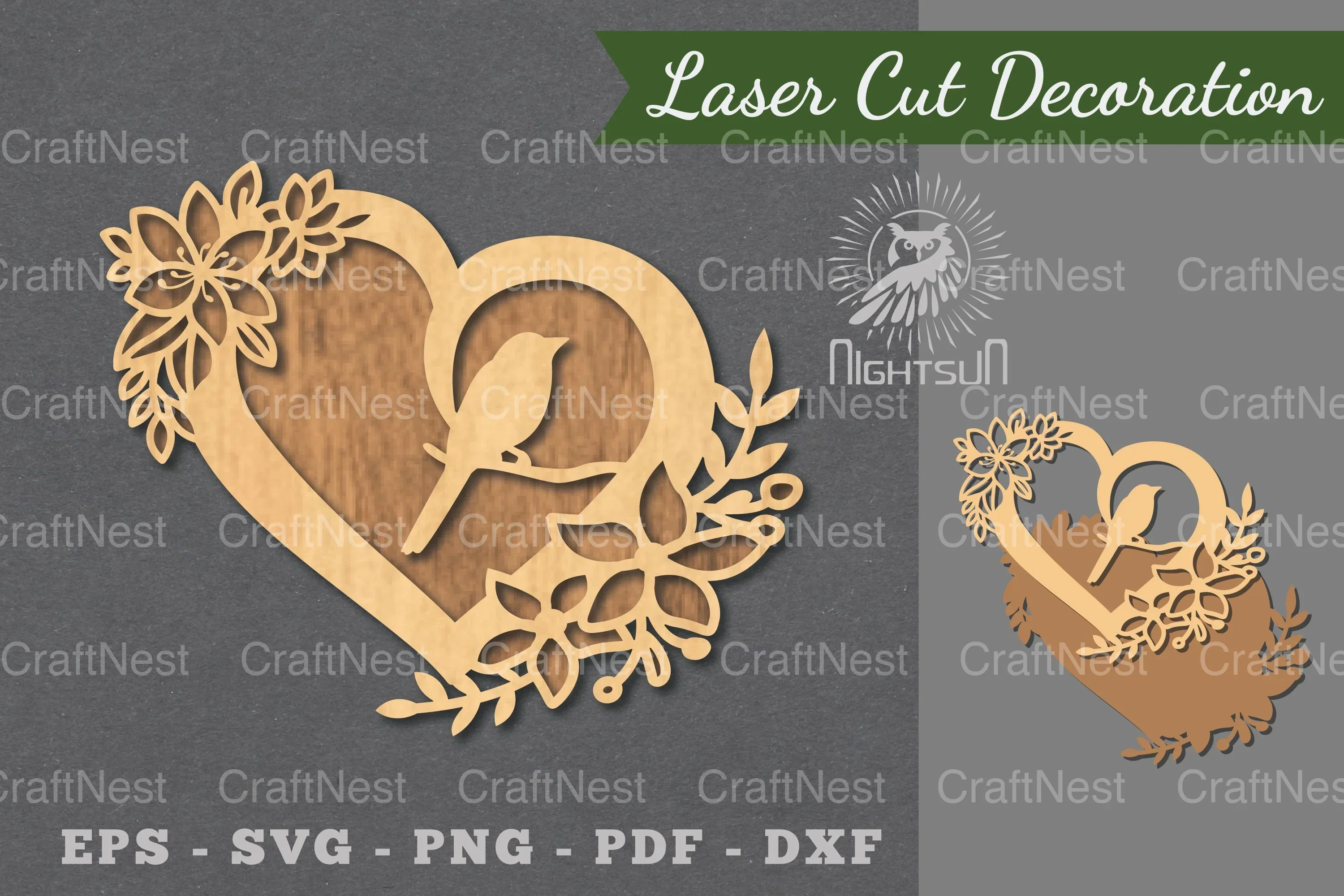 Love Bird Laser Cut Decoration Clipart Bundle