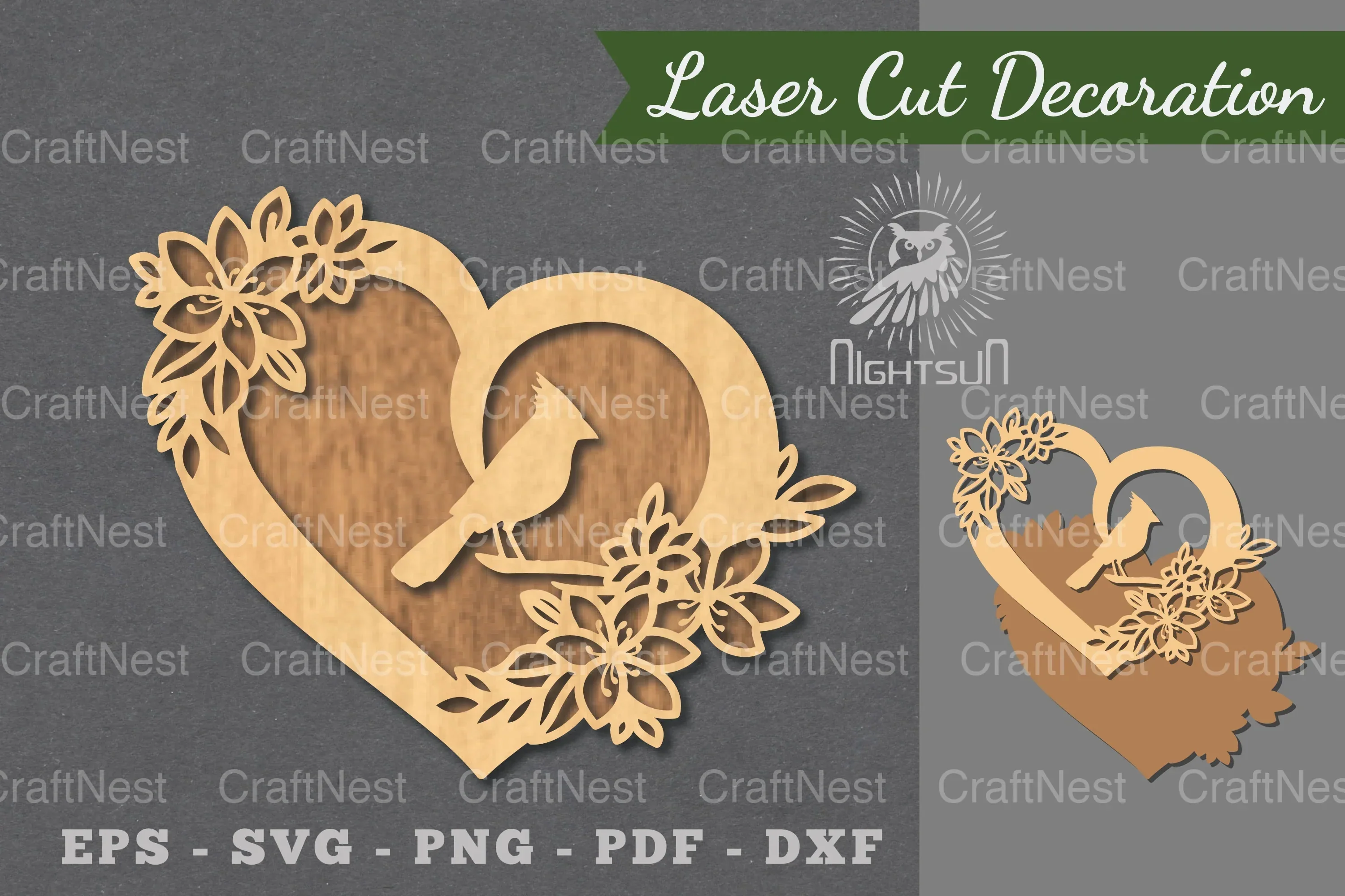 Love Bird Laser Cut Decoration Clipart Bundle