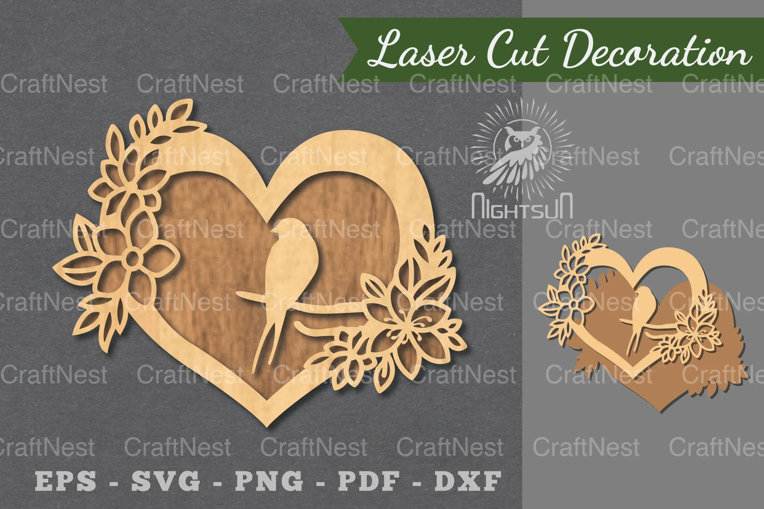 Love Bird Laser Cut Decoration Clipart Bundle