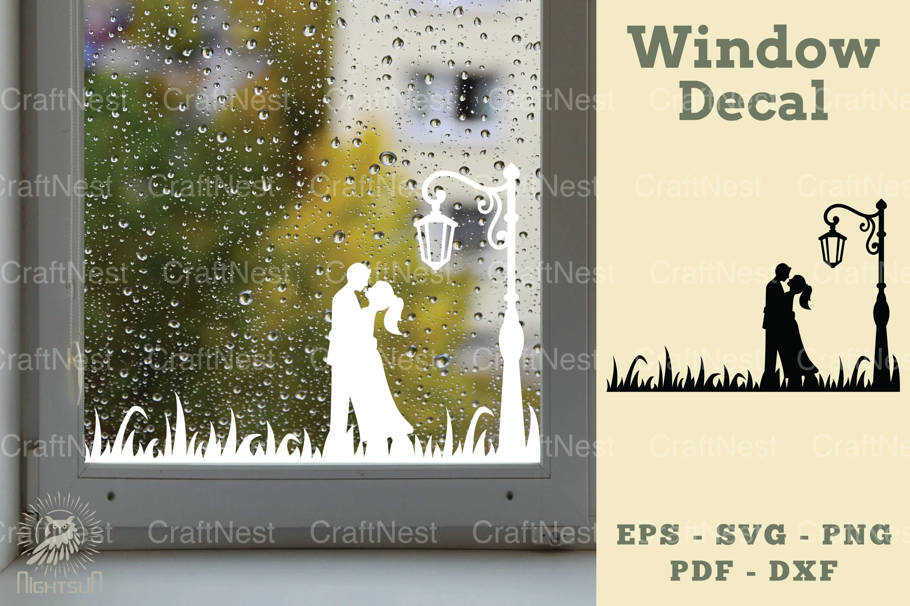 Love Couple Window Decal Clipart Bundle