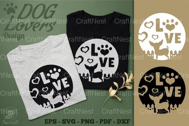Love Dog Design SVG Quotes Clipart Bundle