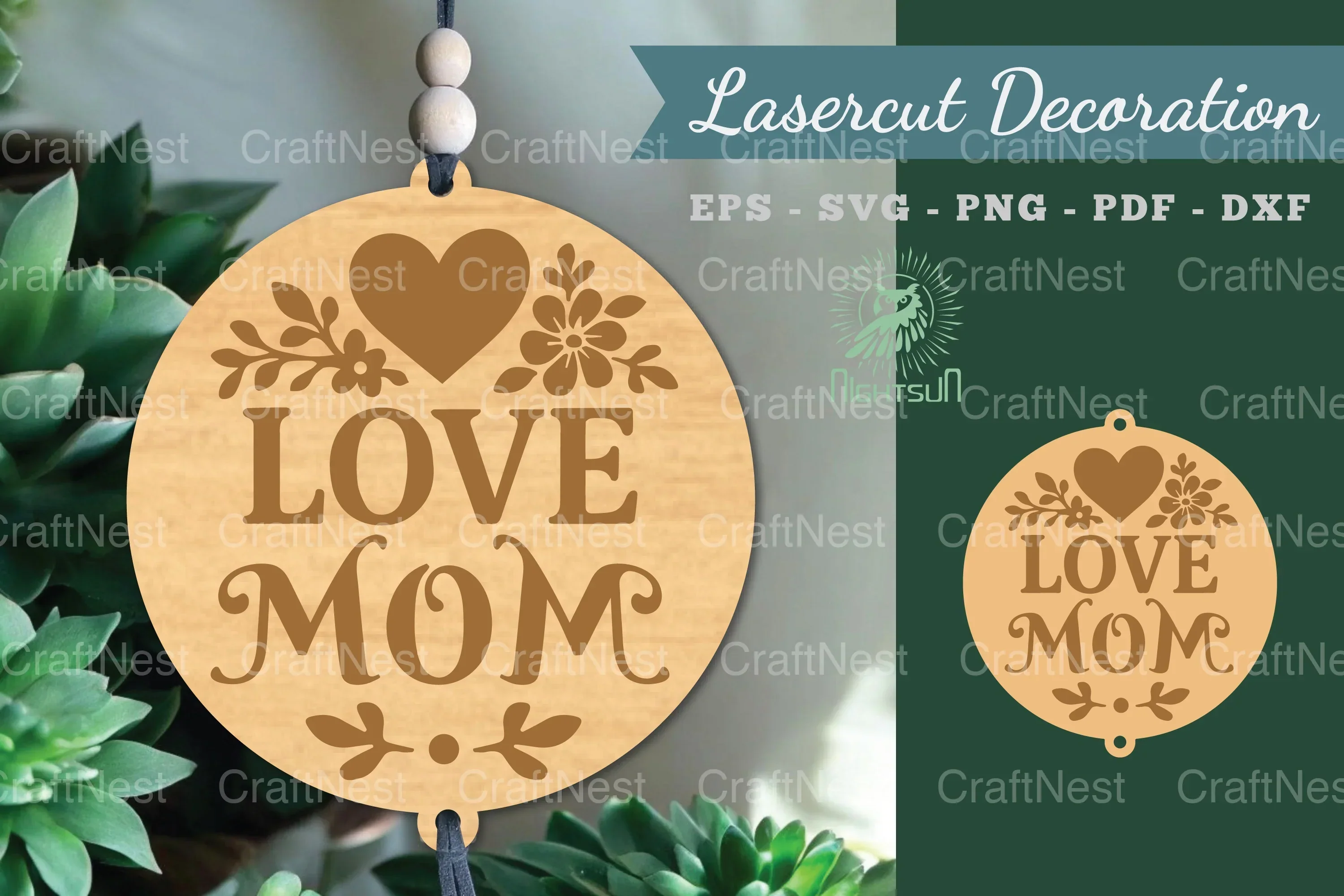 Love Mom Lasercut Decoration Clipart Bundle