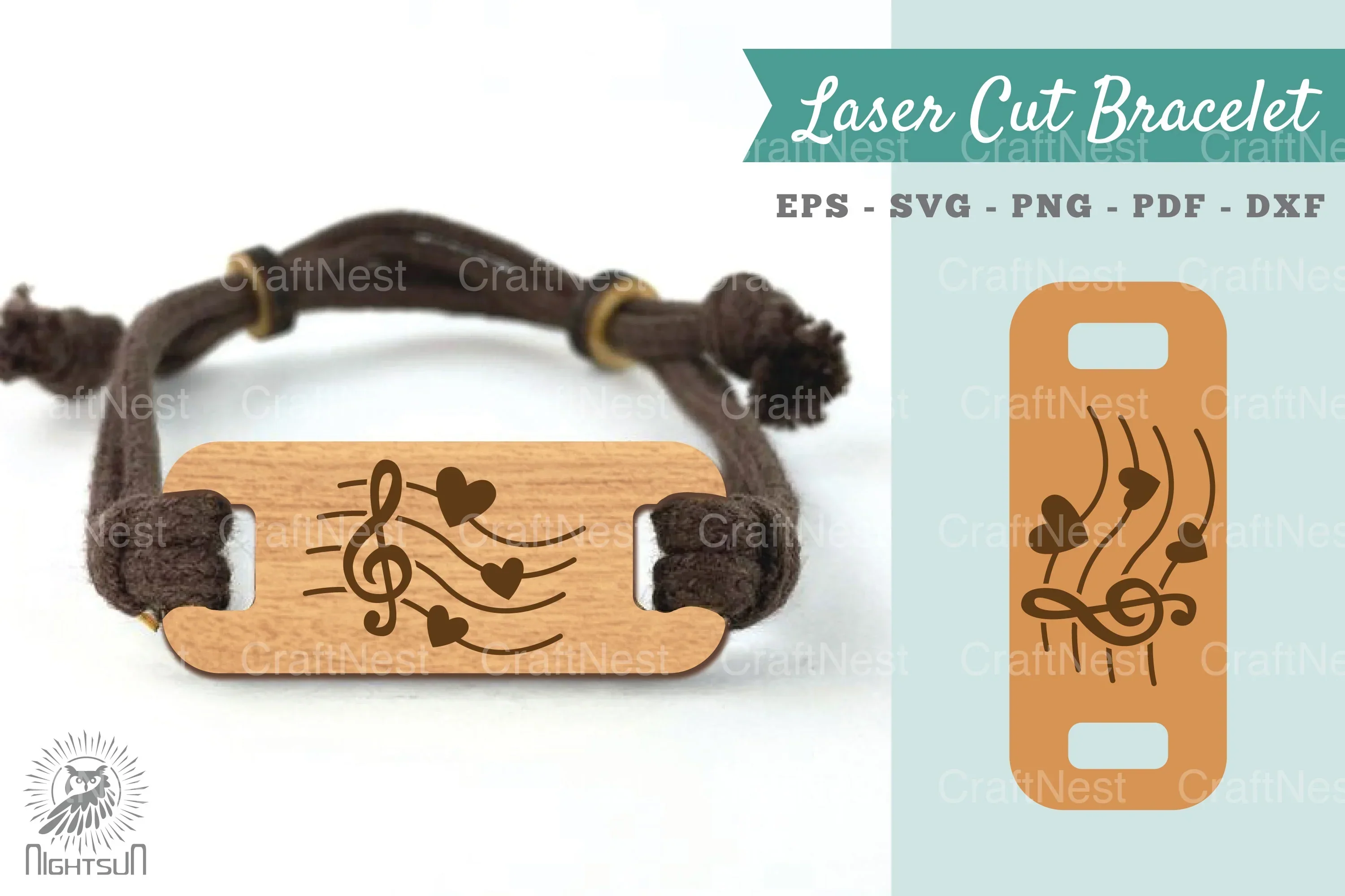 Love Music Laser Cut Bracelet Design Bundle