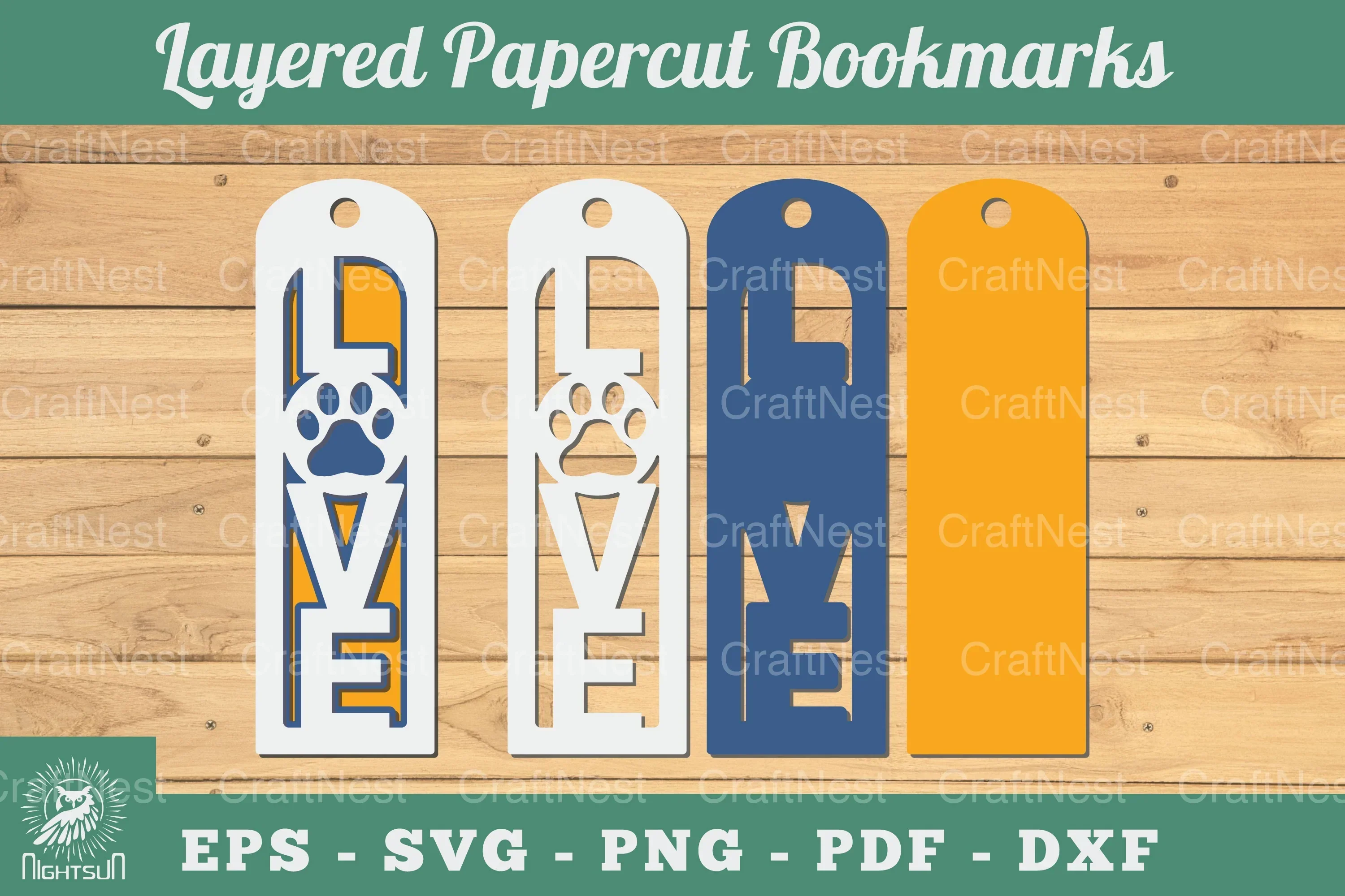 Love Paw 3D Papercut Bookmarks Bundle