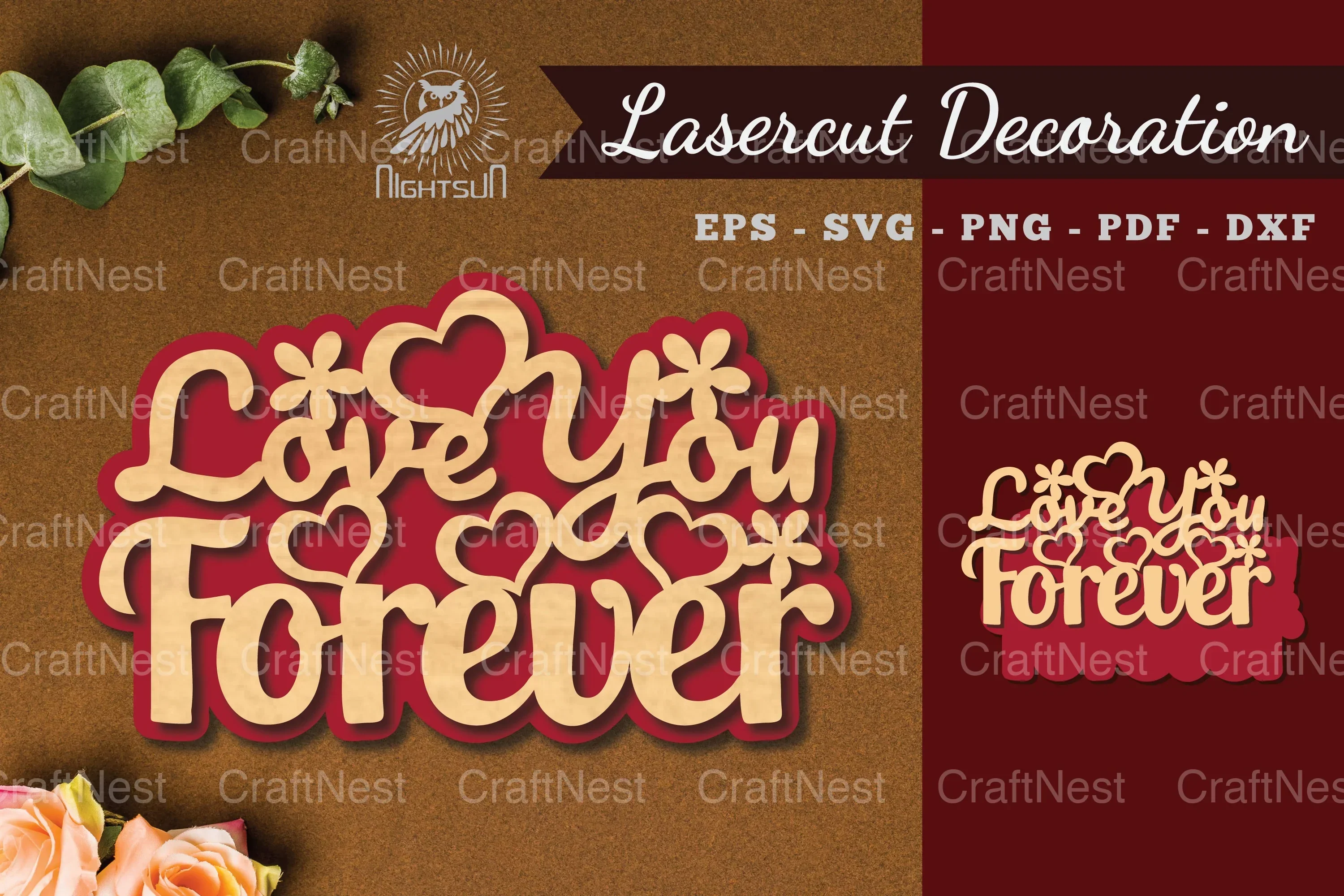 Love You Forever Laser Cut Decoration Bundle
