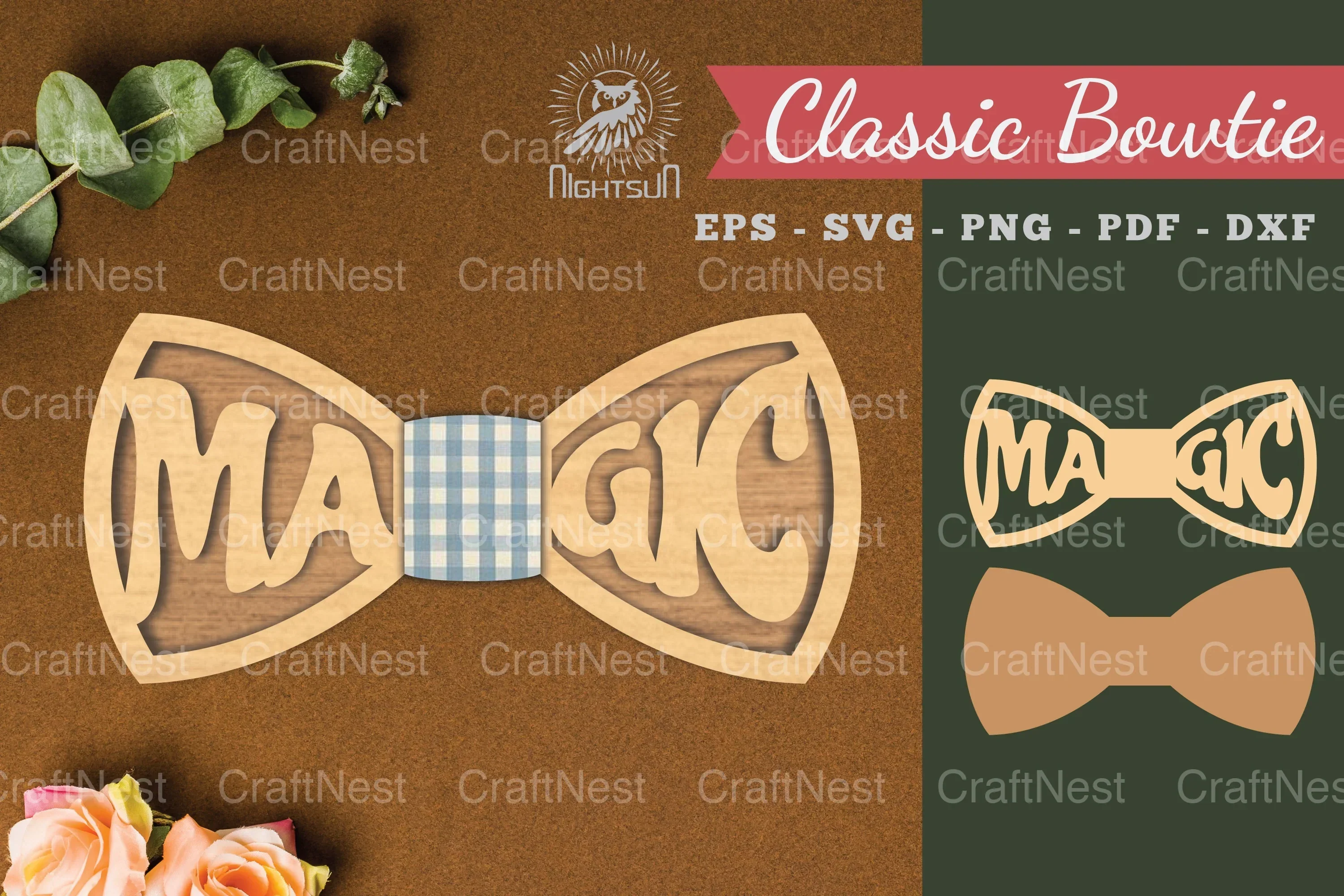 Magic Laser Cut Bowtie Clipart Bundle