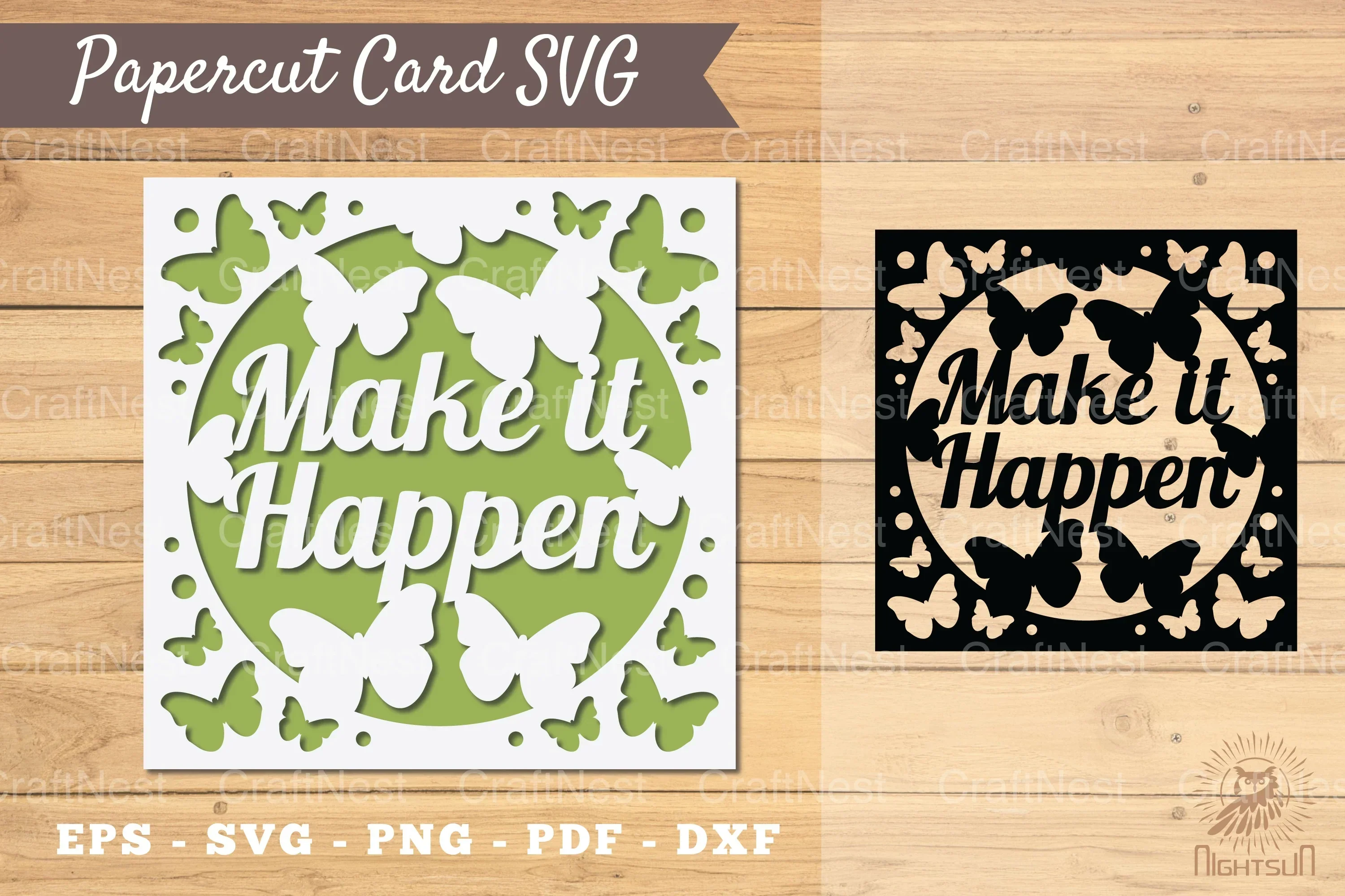 Make it Happen Papercut Card Design Bundle