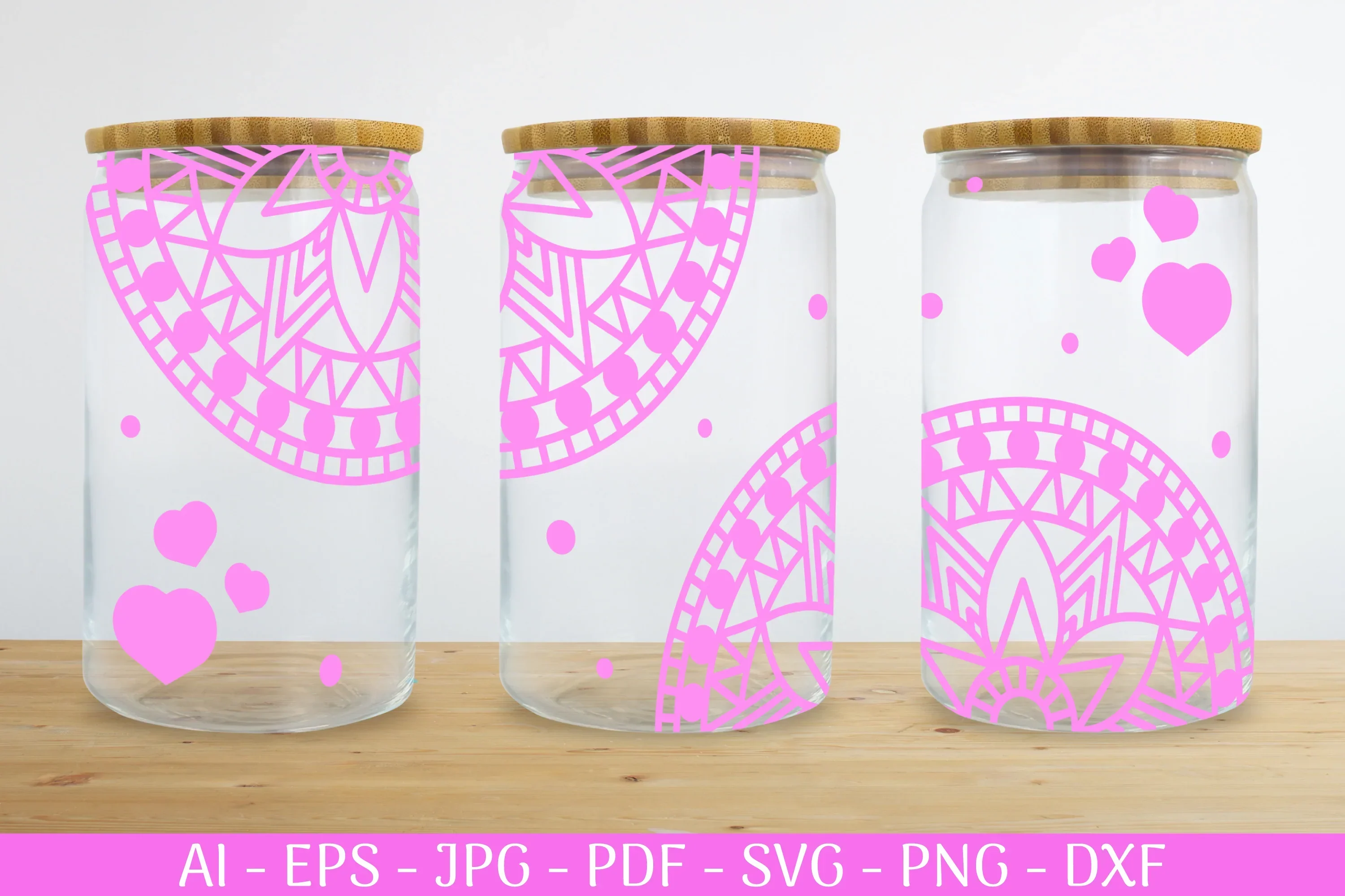 Mandala Can Glass Wrap Designs SVG Bundle - Image 2