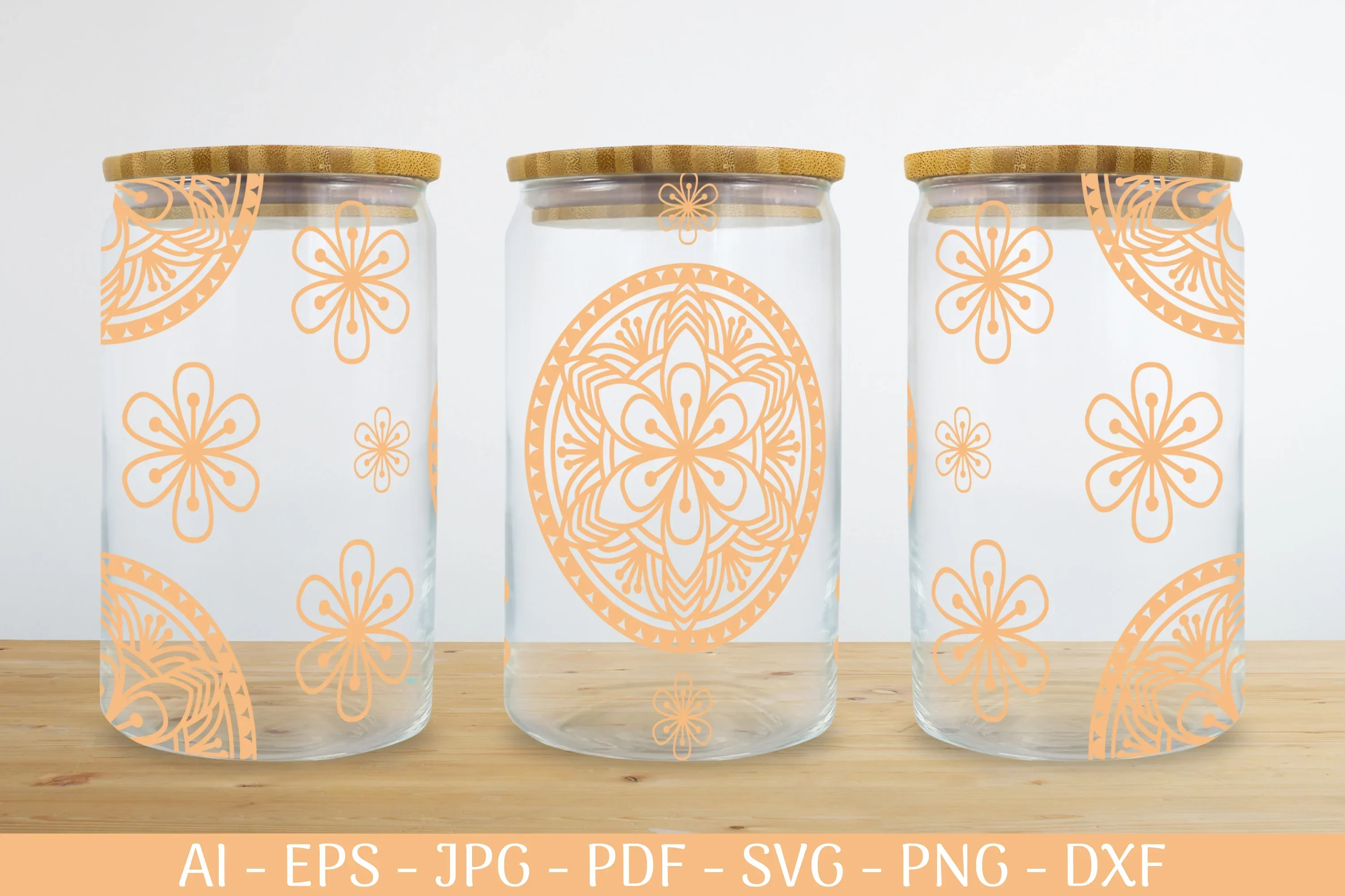 Mandala Can Glass Wrap Designs SVG Bundle - Image 2