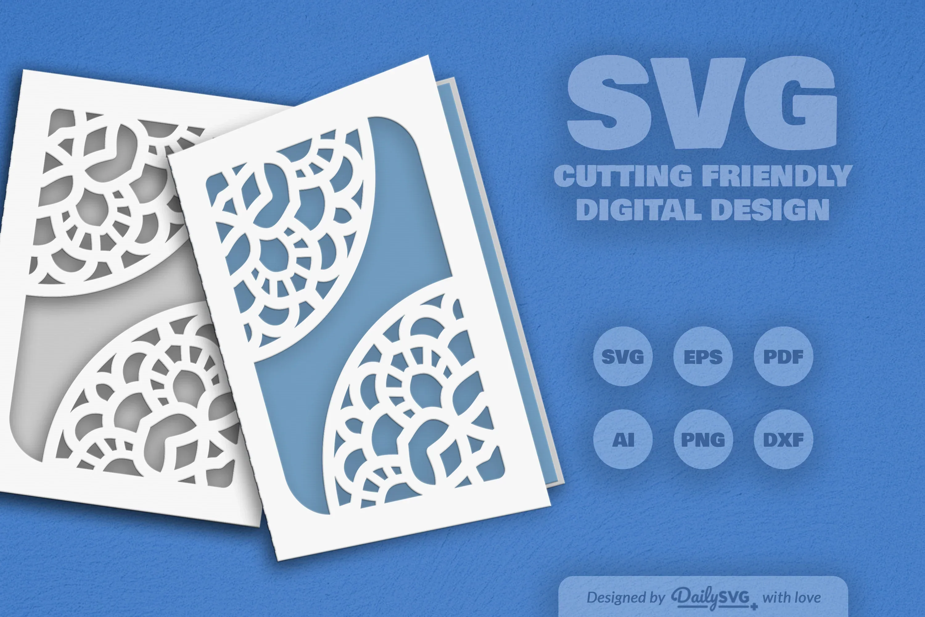 Mandala Corner Greeting Card Papercut Clipart SVG Bundle - Image 2