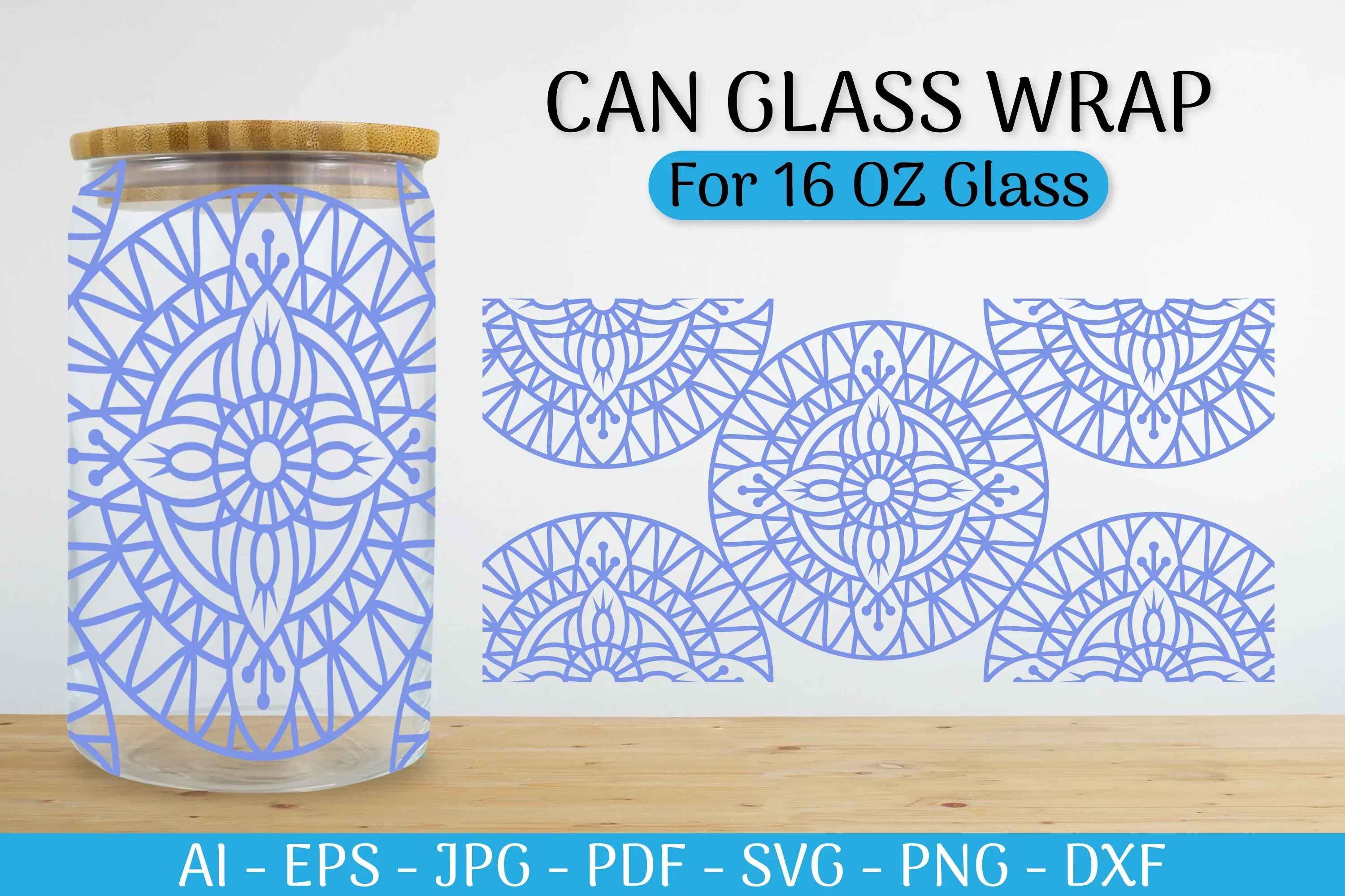 Mandala Designs SVG Bundle: 16 OZ Can Glass Wraps