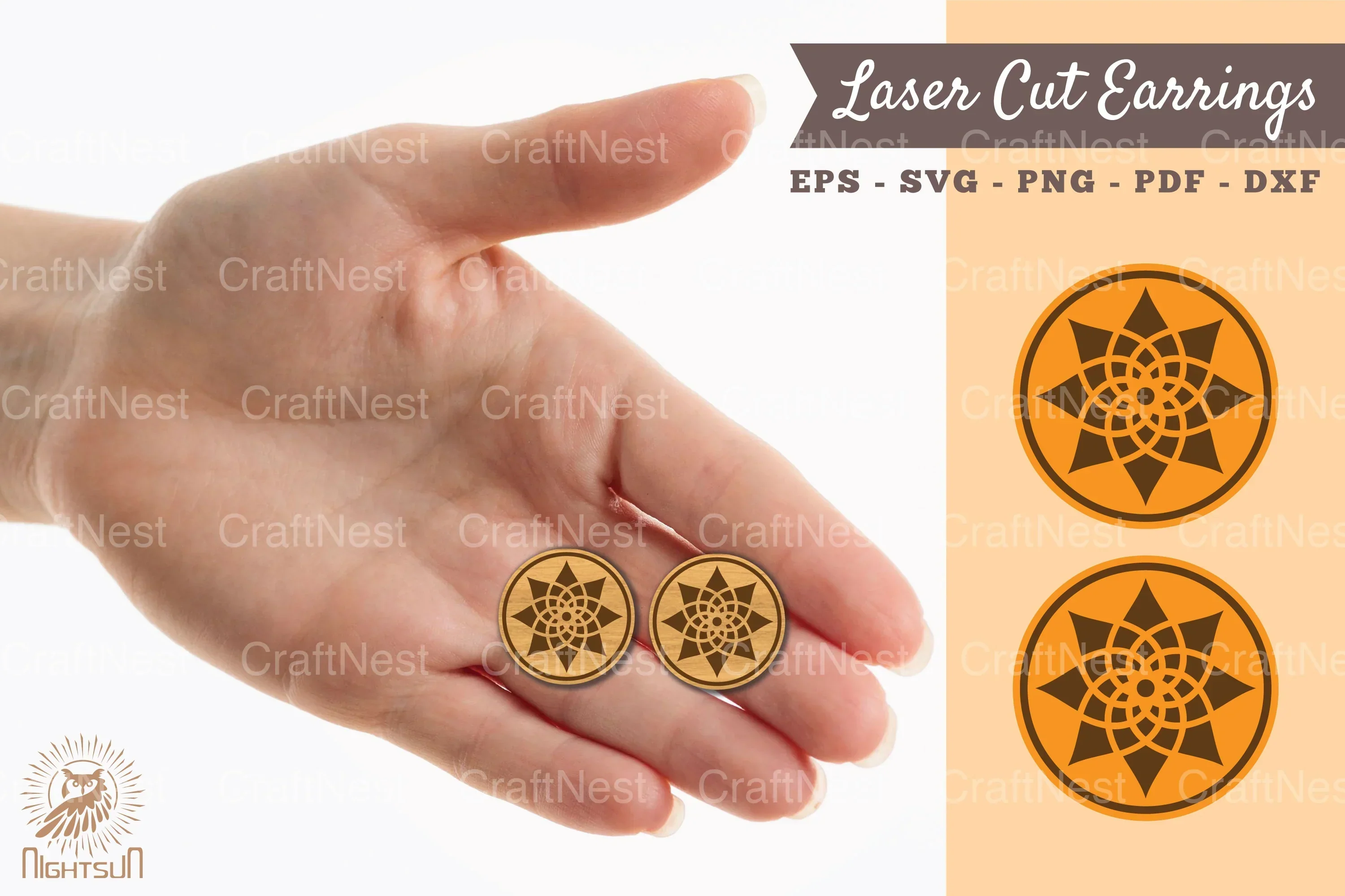 Mandala Earrings Laser Cut SVG Bundle