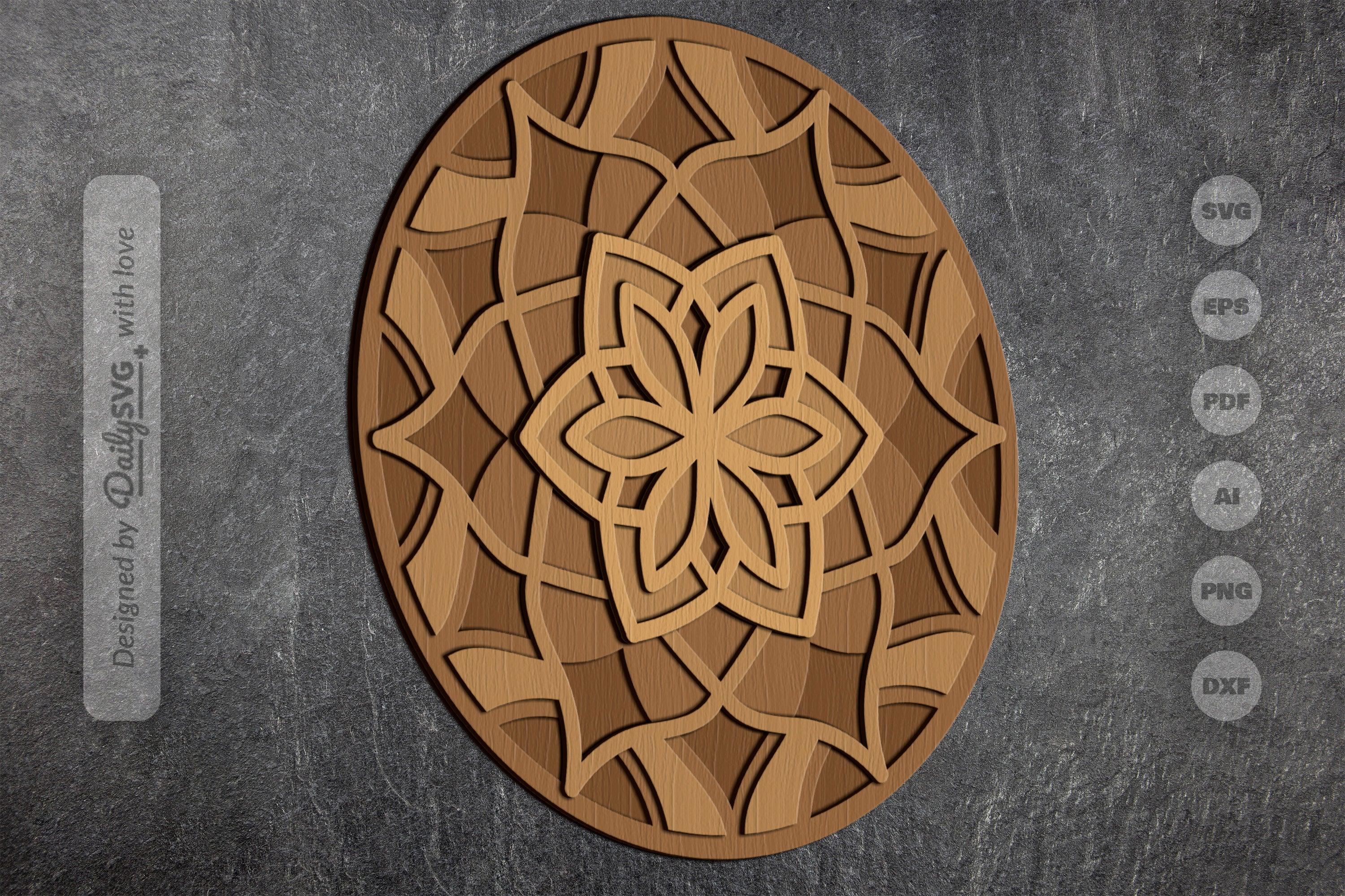Mandala Flower Laser Cut SVG Bundle - Image 3