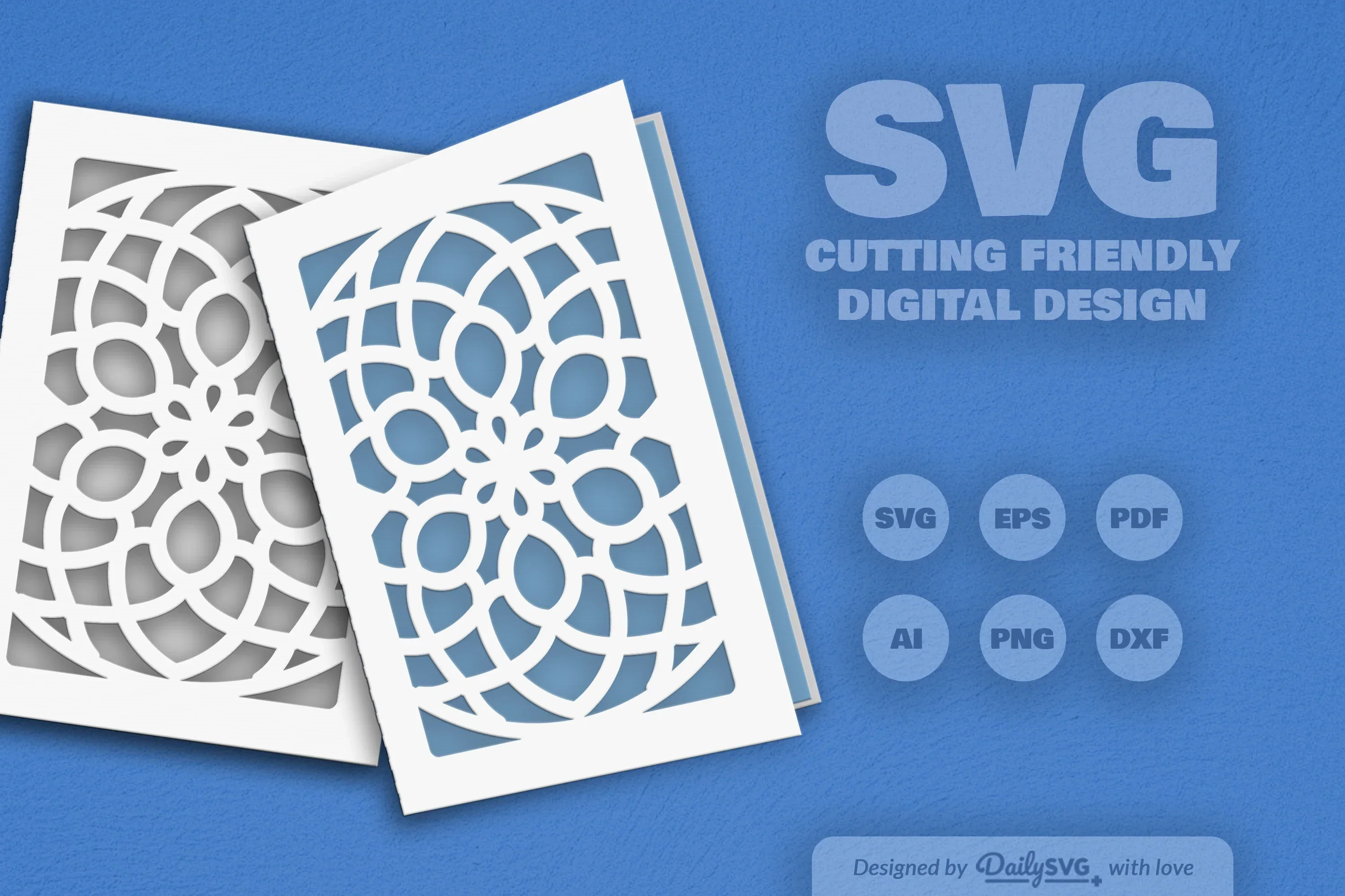 Mandala Greeting Card Papercut Clipart SVG Bundle - Image 7