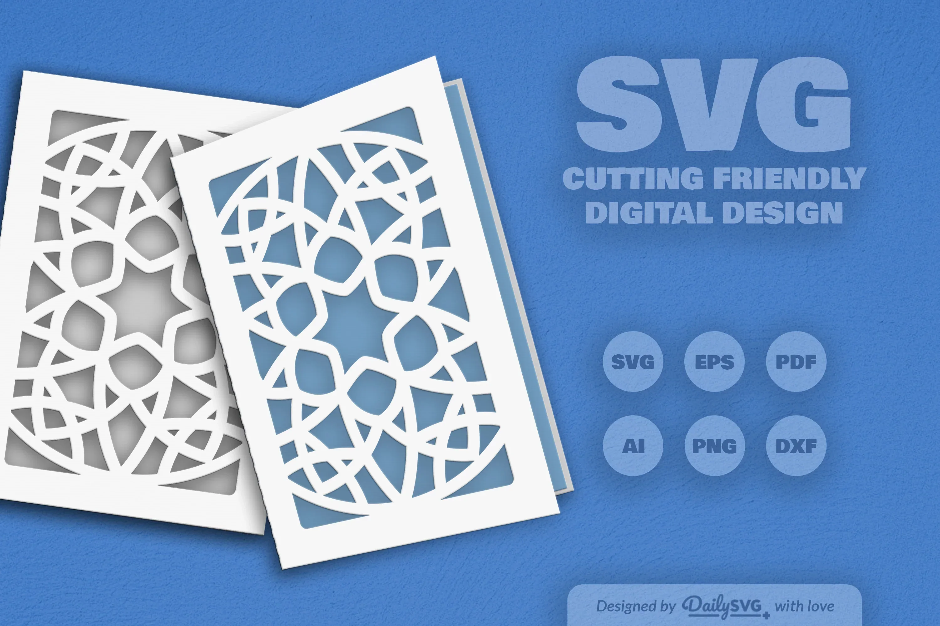 Mandala Greeting Card Papercut Clipart SVG Bundle - Image 8