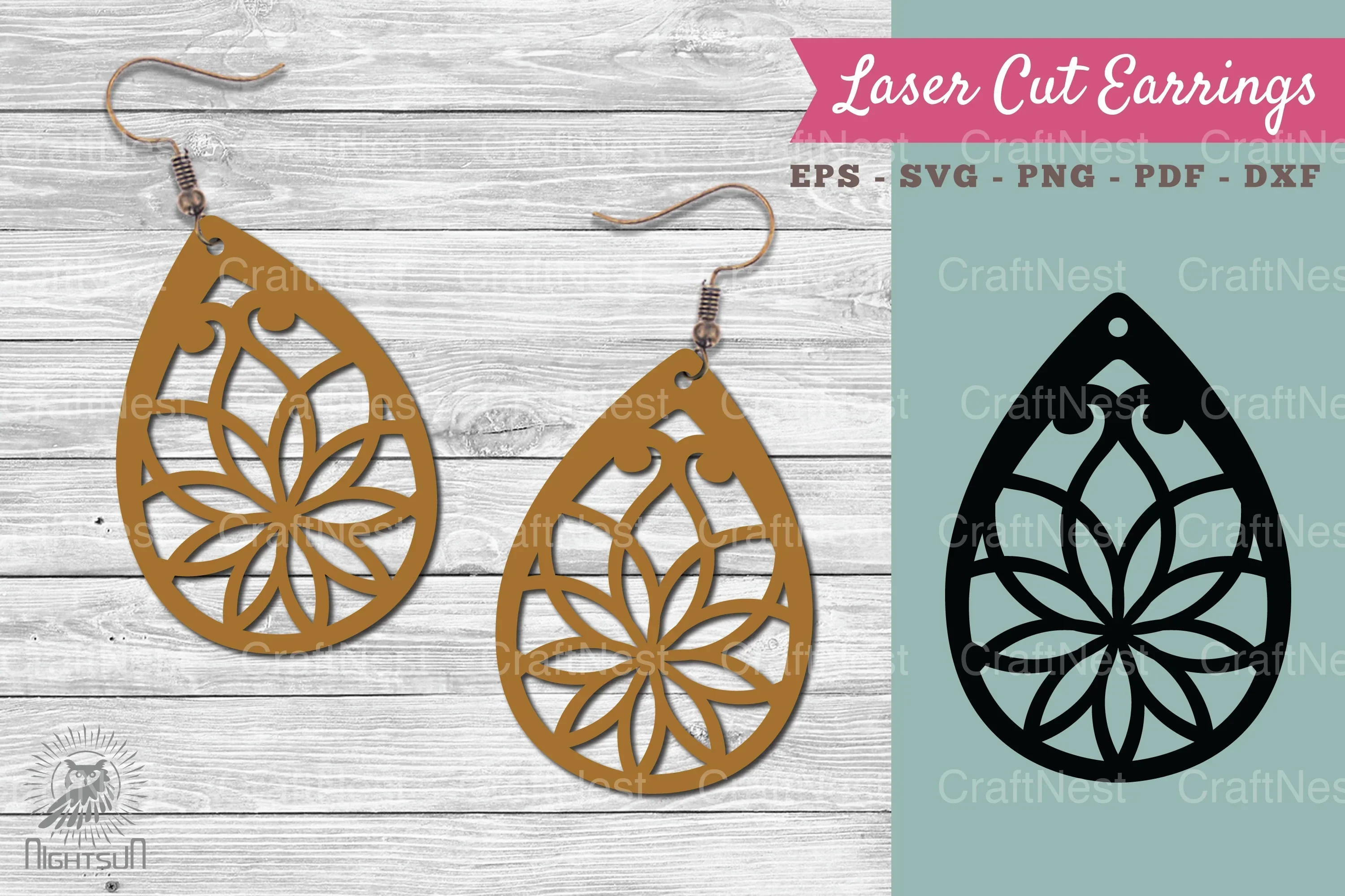 Mandala Laser Cut Earrings SVG Bundle