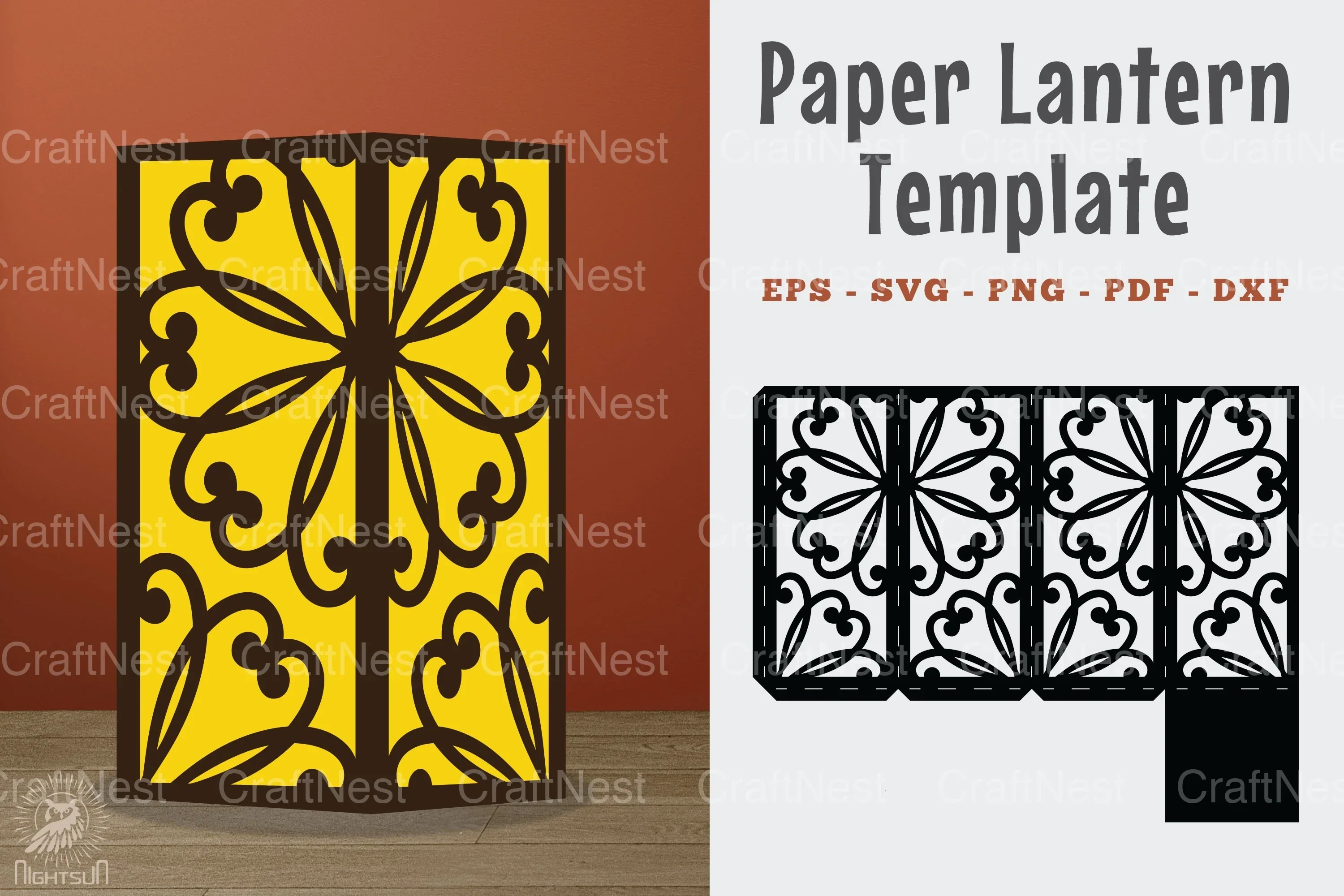 Mandala Papercut Lantern Template SVG Bundle