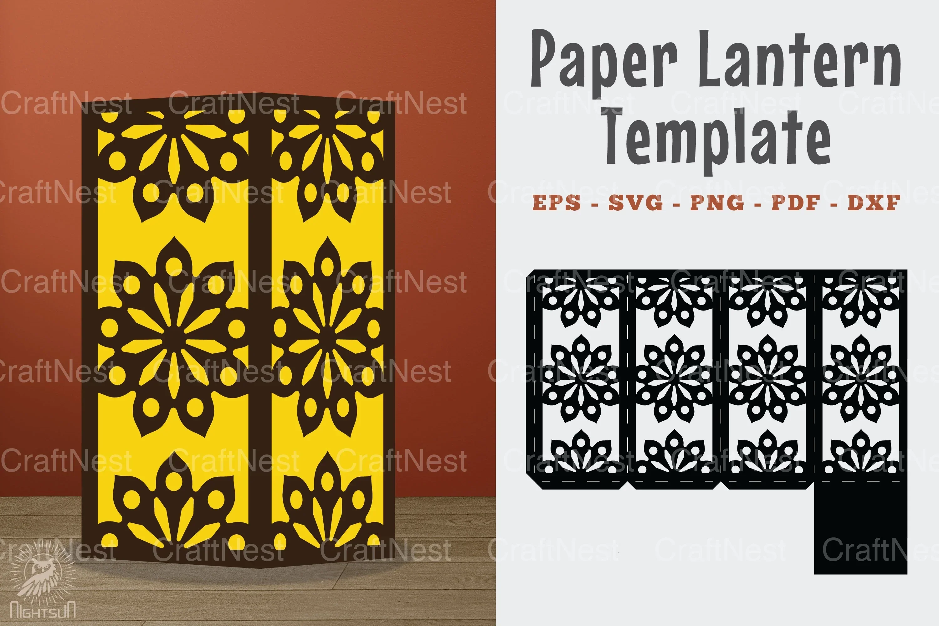 Mandala Papercut Lantern Template SVG Bundle