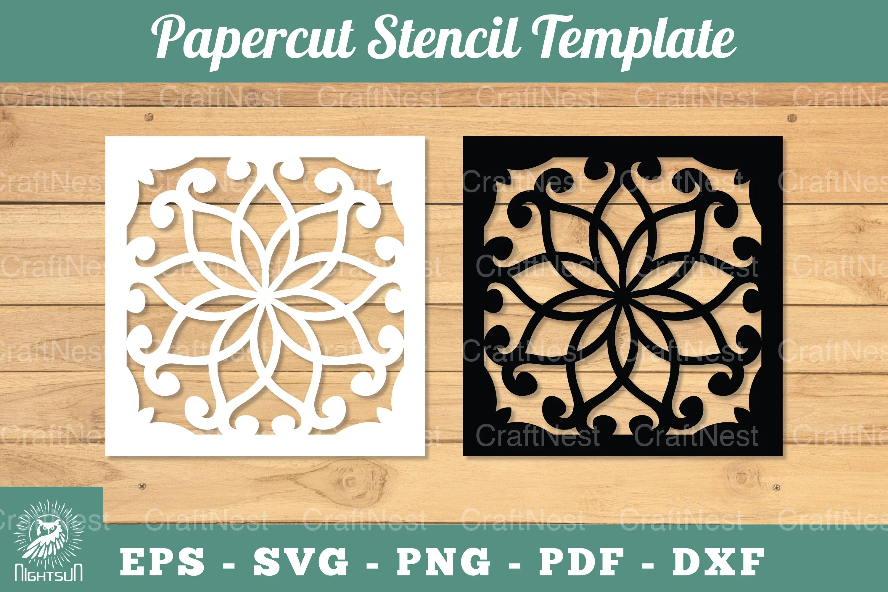 Mandala Papercut Stencil Template Clipart Bundle