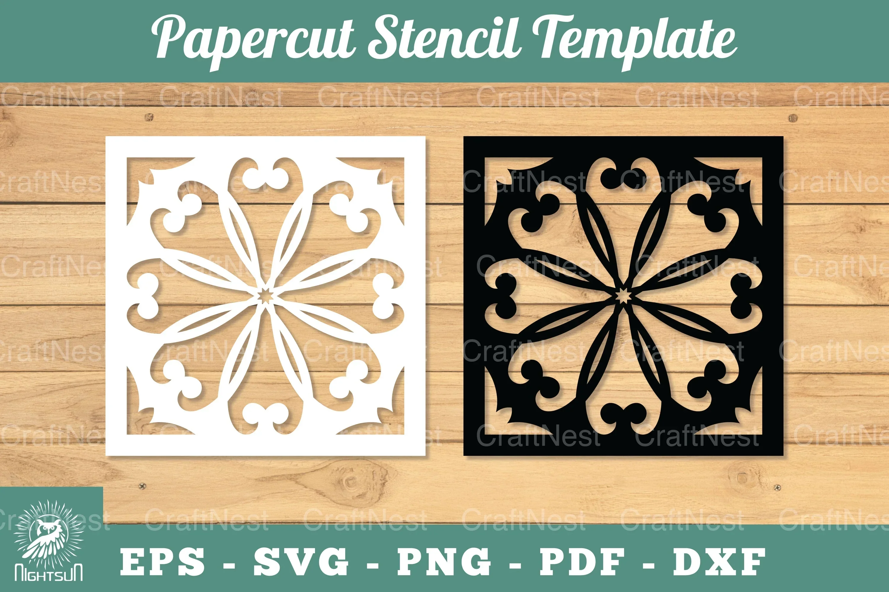 Mandala Papercut Stencil Template Clipart Bundle