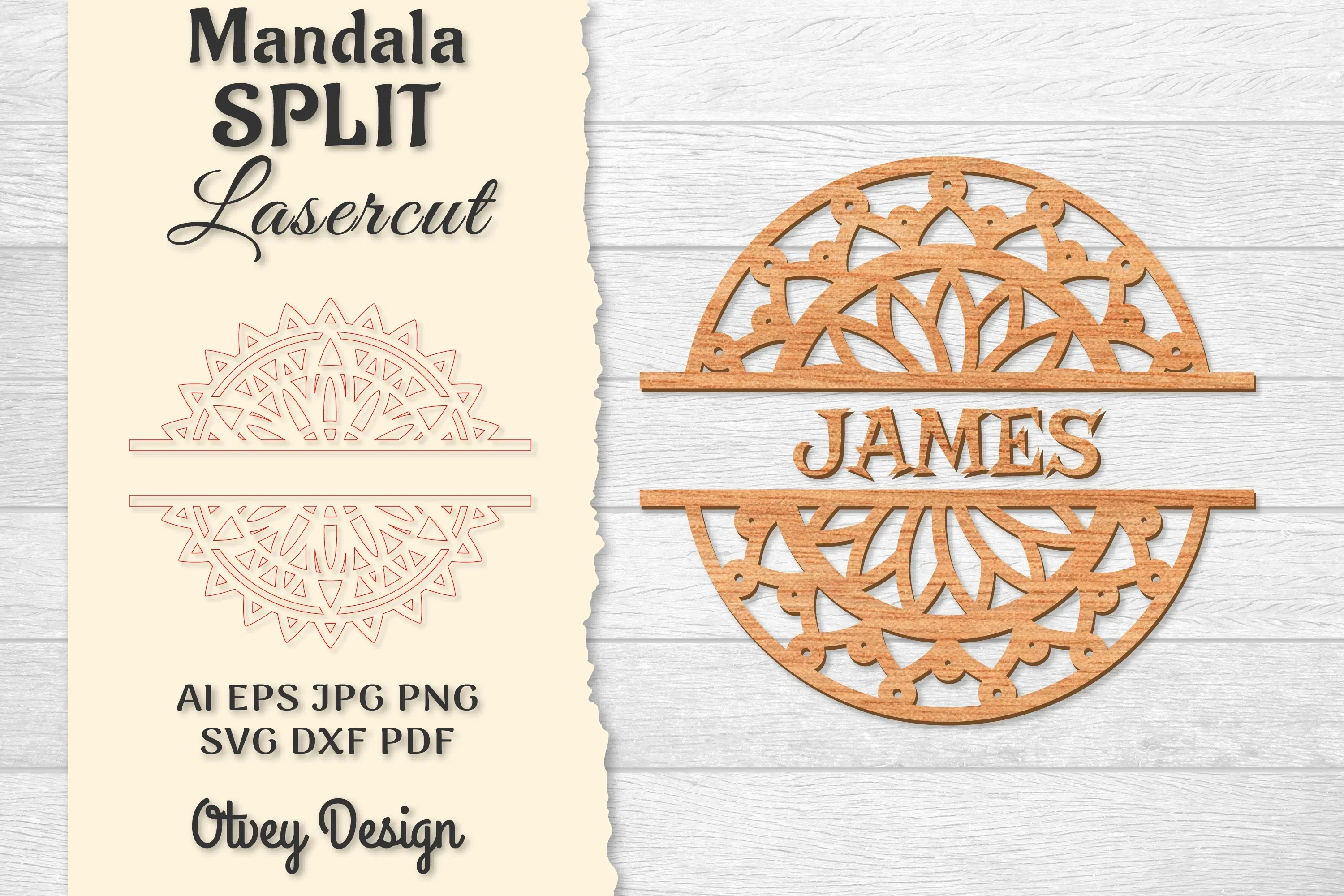 Mandala Split Lasercut SVG Bundle
