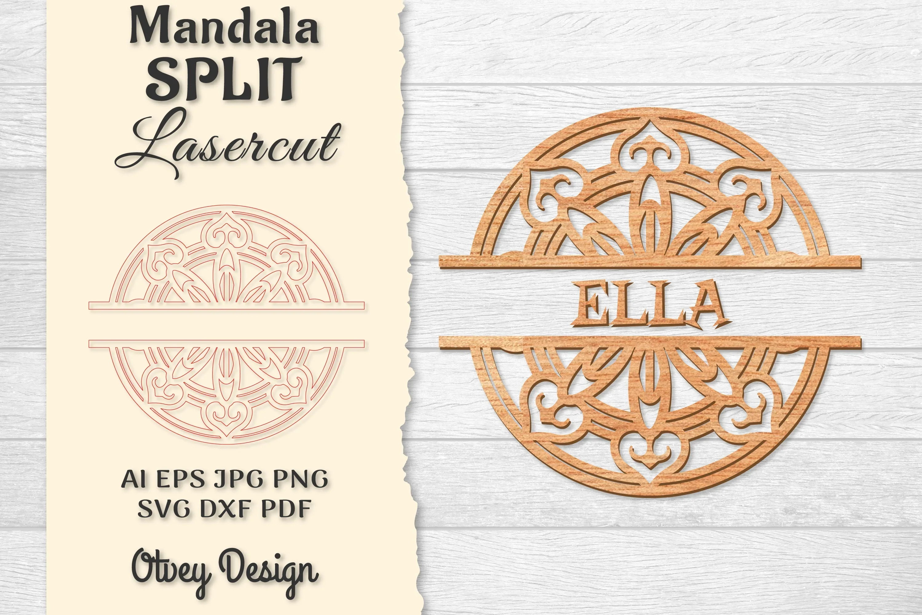 Mandala Split Lasercut SVG Bundle