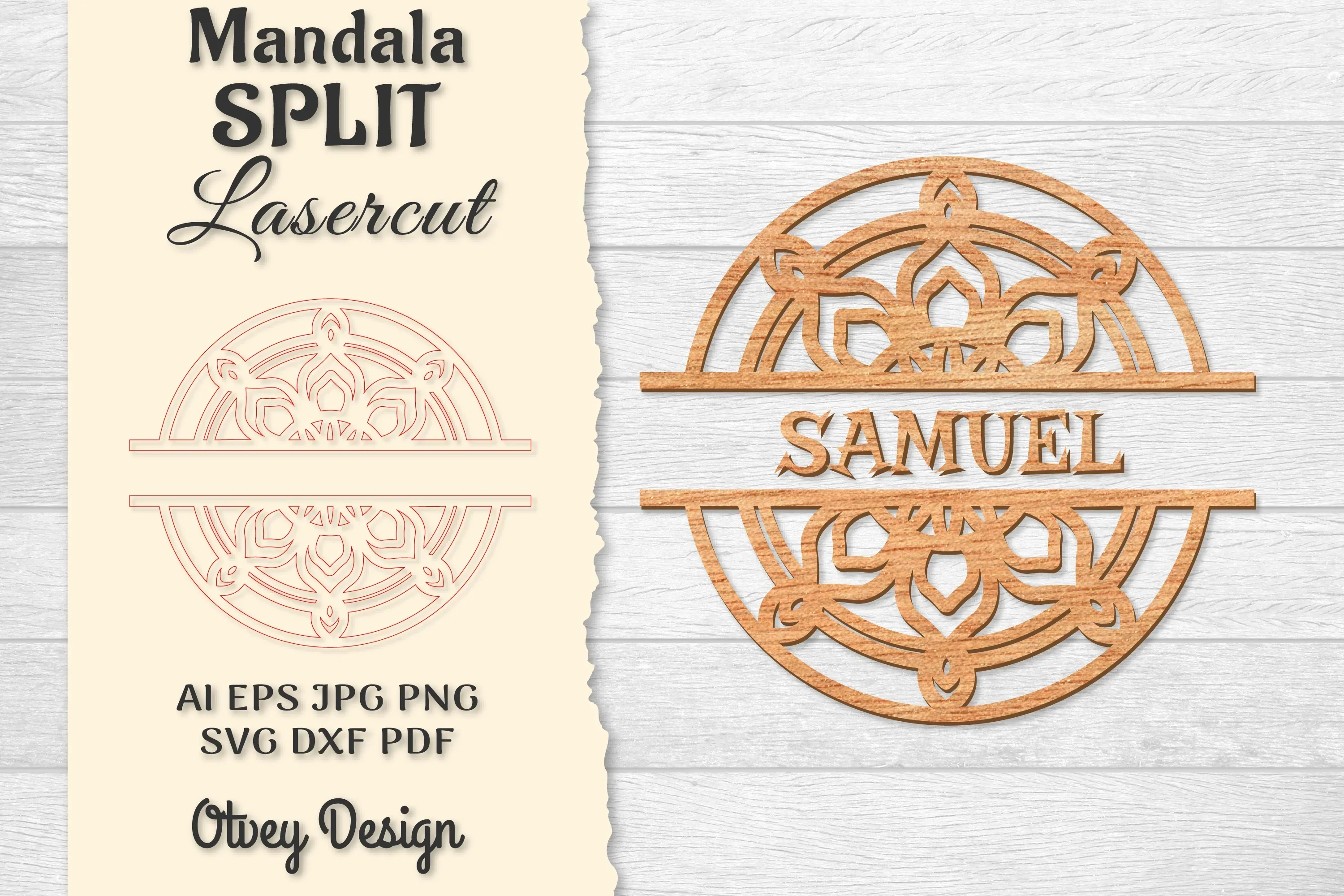 Mandala Split Lasercut SVG Bundle