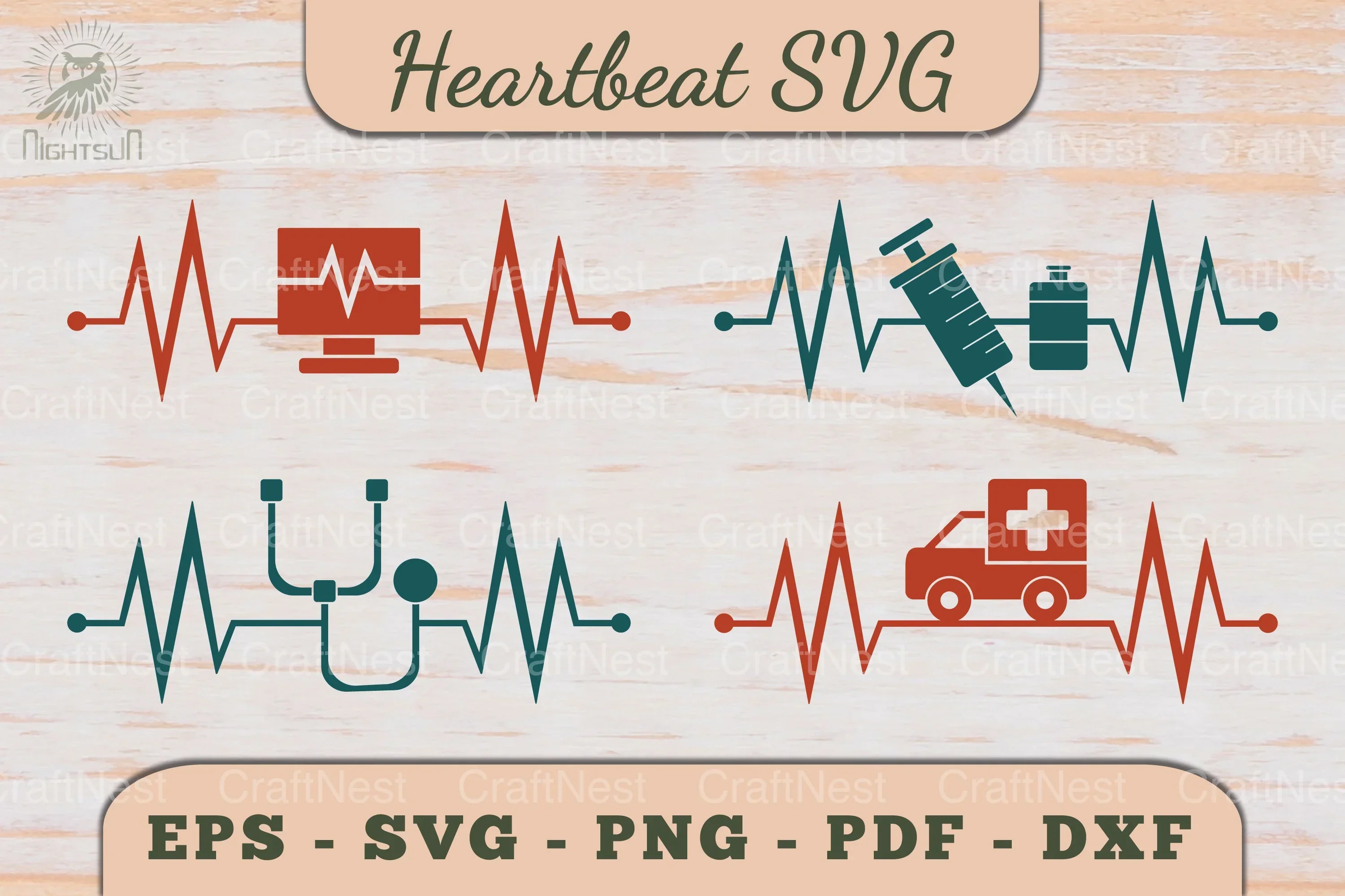 Medical Heartbeat SVG Bundle