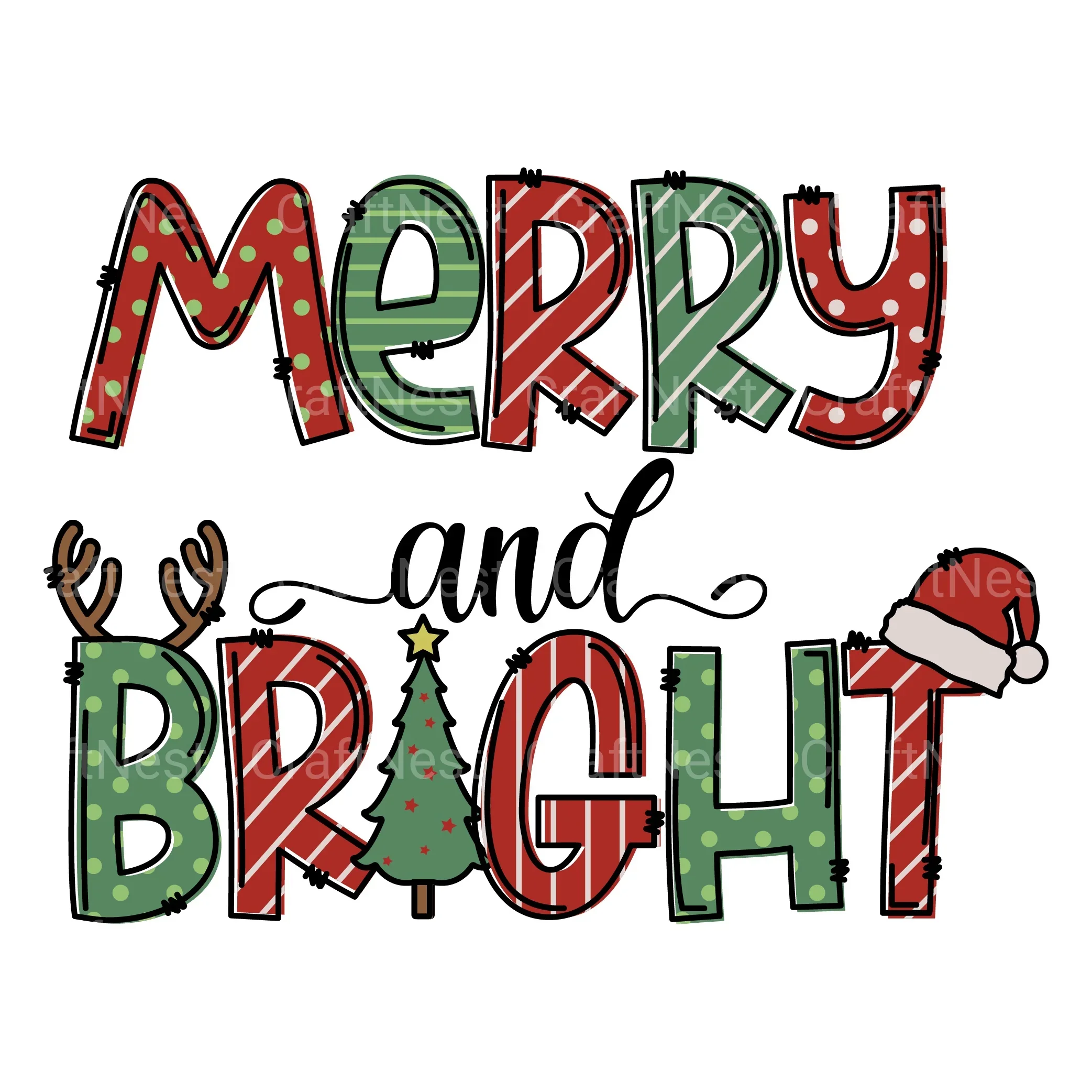 Merry and Bright SVG Bundle