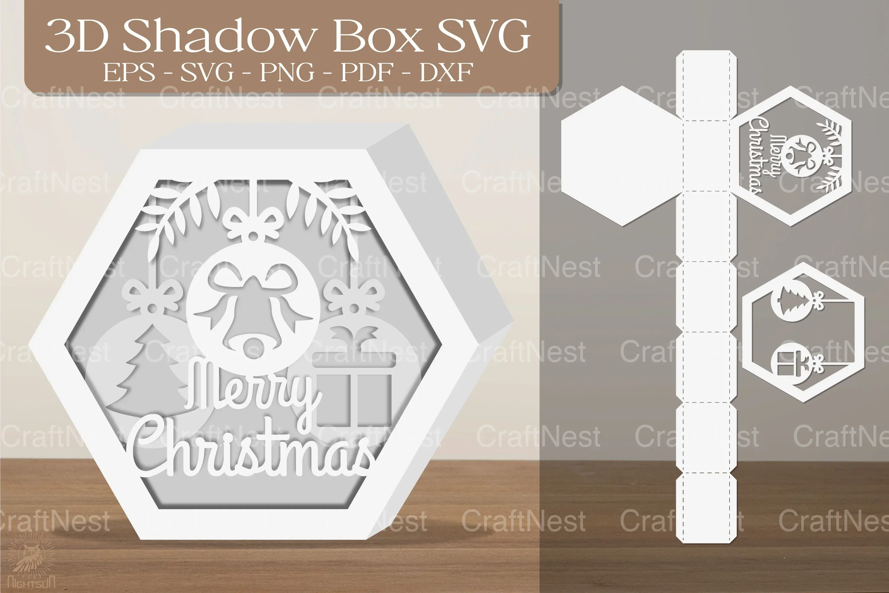 Merry Christmas 3D Shadow Box Bundle