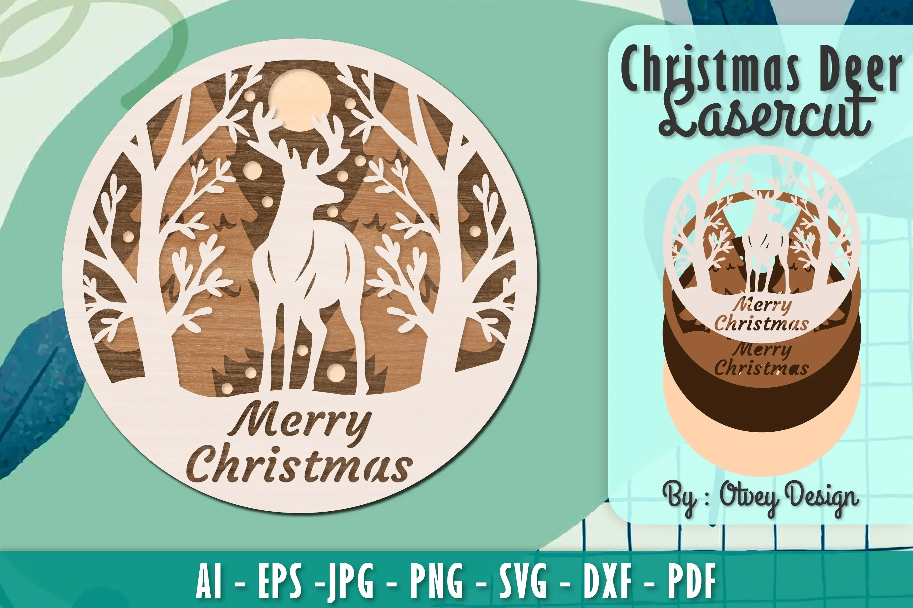 Merry Christmas Deer SVG Bundle