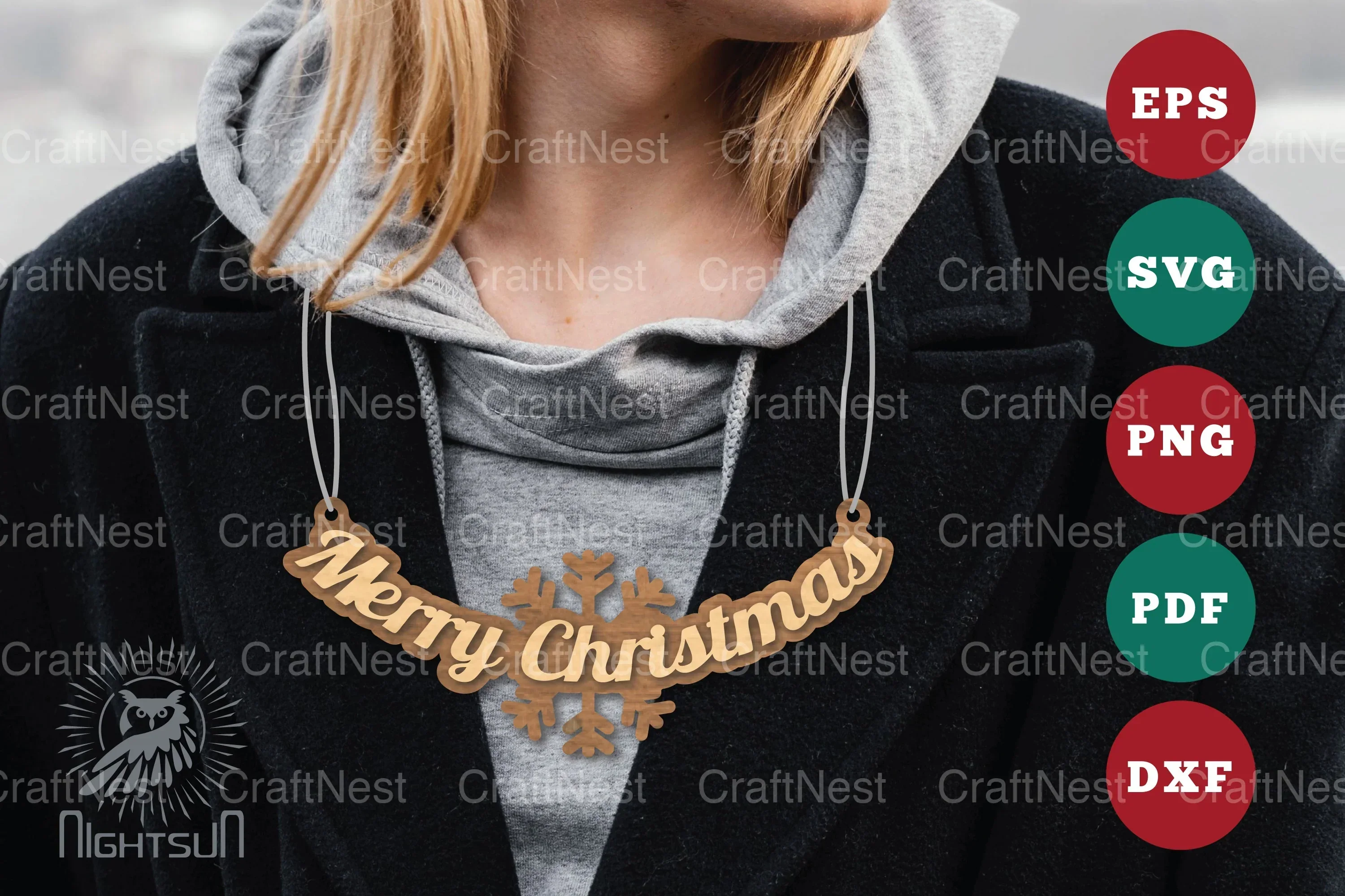Merry Christmas Laser Cut Necklace Design Bundle