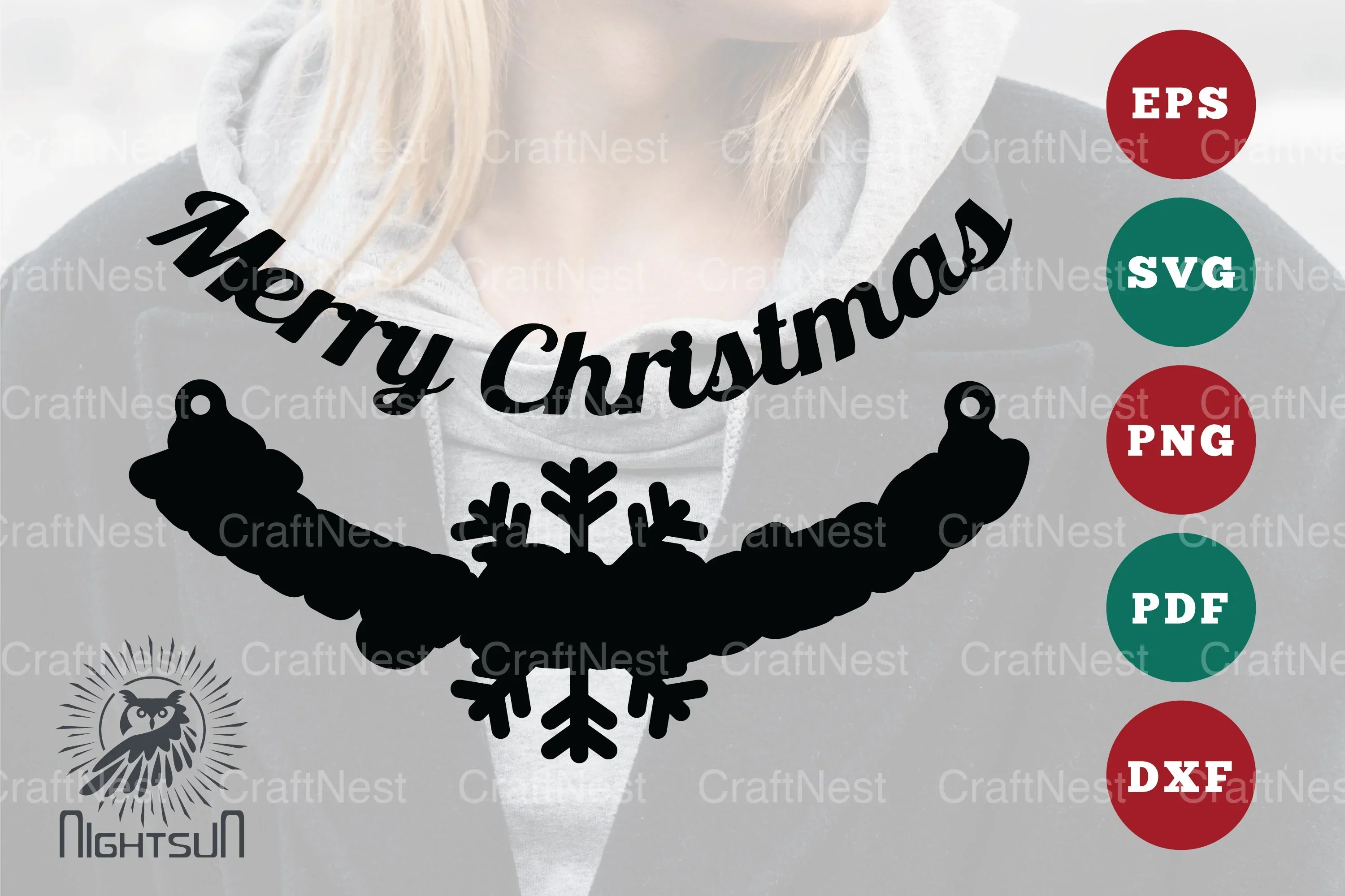Merry Christmas Laser Cut Necklace Design Bundle - Image 2